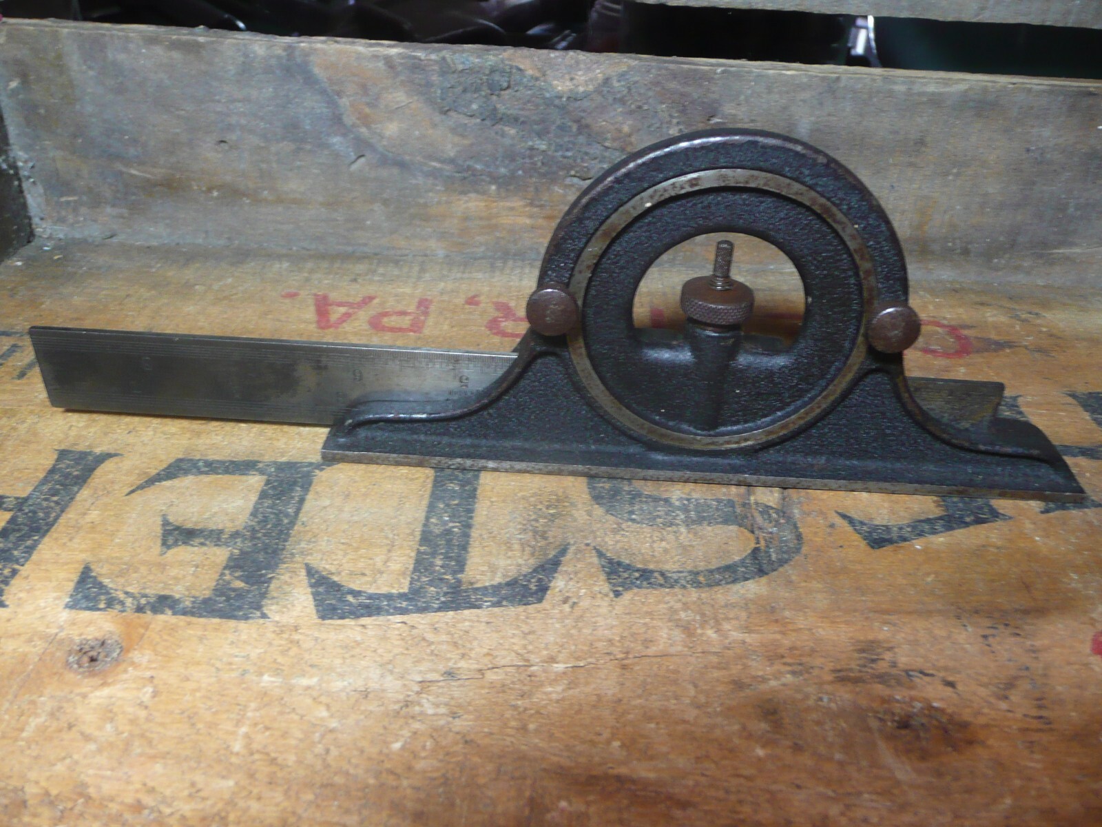Vintage Brown & Sharpe Hardened Protractor W/Tempered No. 4 ruler