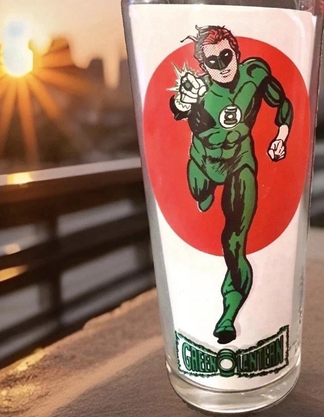 1976 Pepsi Green Lantern DC Comics Super Series Moon Glass 16Oz Vintage HTF MINT
