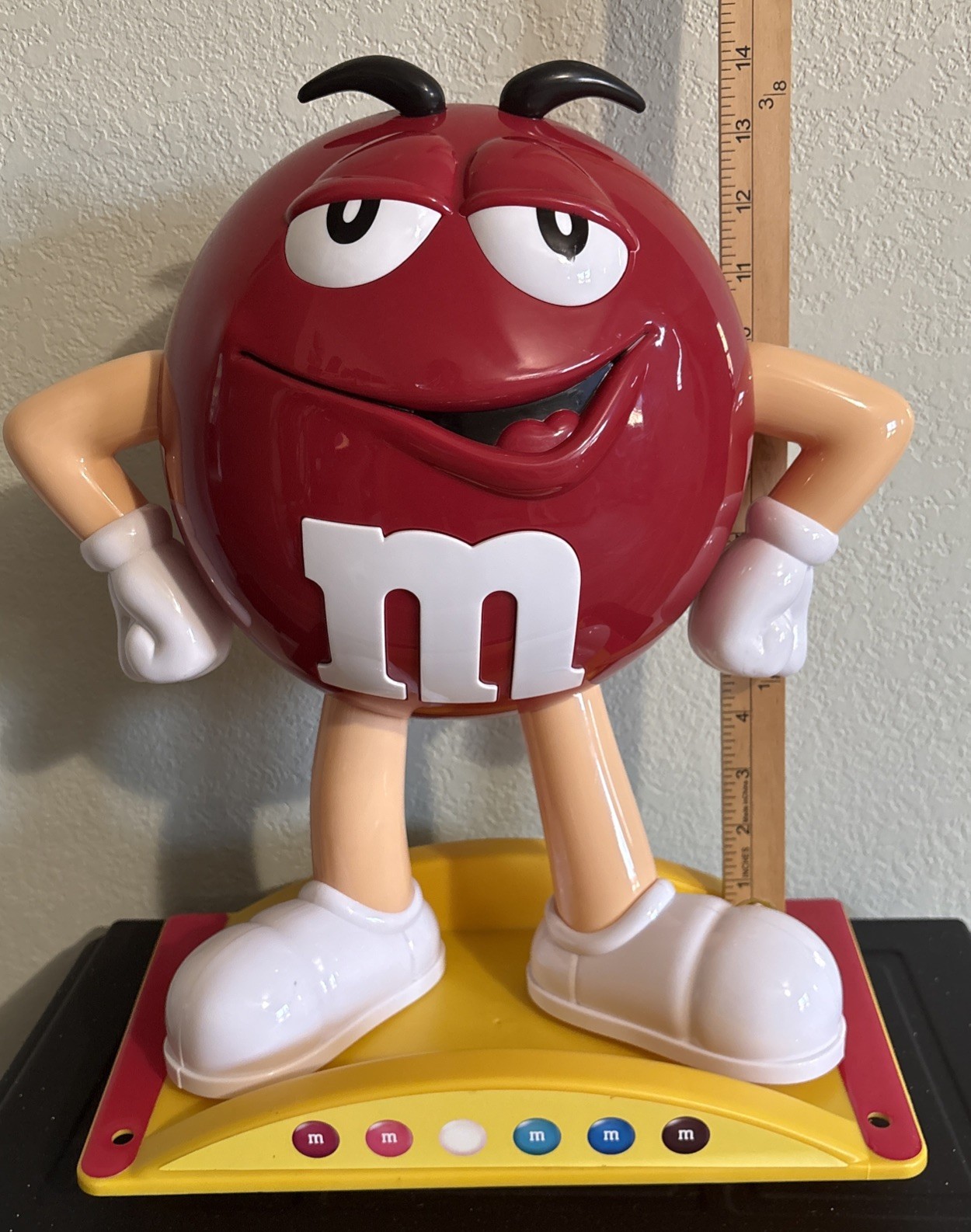 Rare Vintage Red M&M Store Display Topper Character Plastic Figure Sign 14\