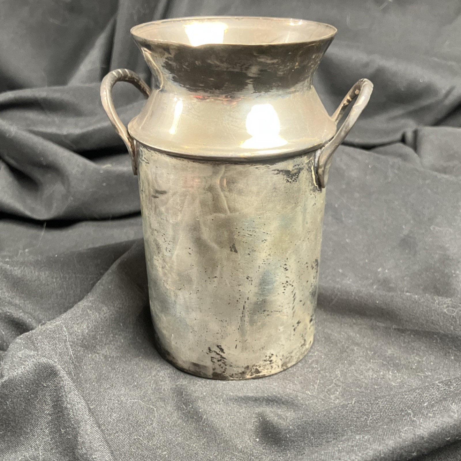 Vintage Two's Company Silver plated miniature milk jug cream pitcher 5 inches H