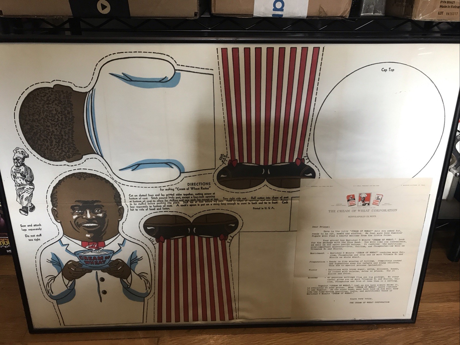 Vintage Cream Of Wheat Doll With The Original Letter Rare/ Local Pickup Only Vintage Cream Of Wheat Doll With The Original Letter Rare/ Local Pickup Only