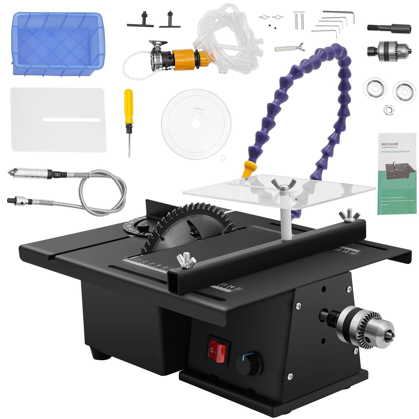 110V Table Saw Gem Jewelry Rock Bench Polishing Grinding Machine Lathe Polisher