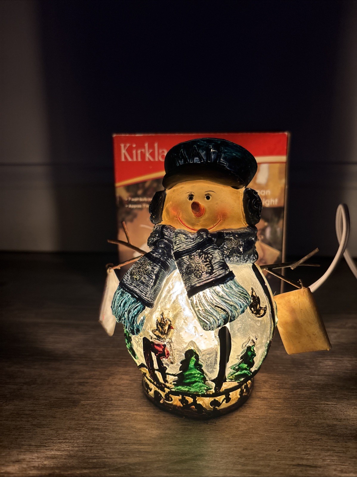 vintage Kirkland's Postman Snowman Night Light vintage Kirkland's Postman Snowman Night Light