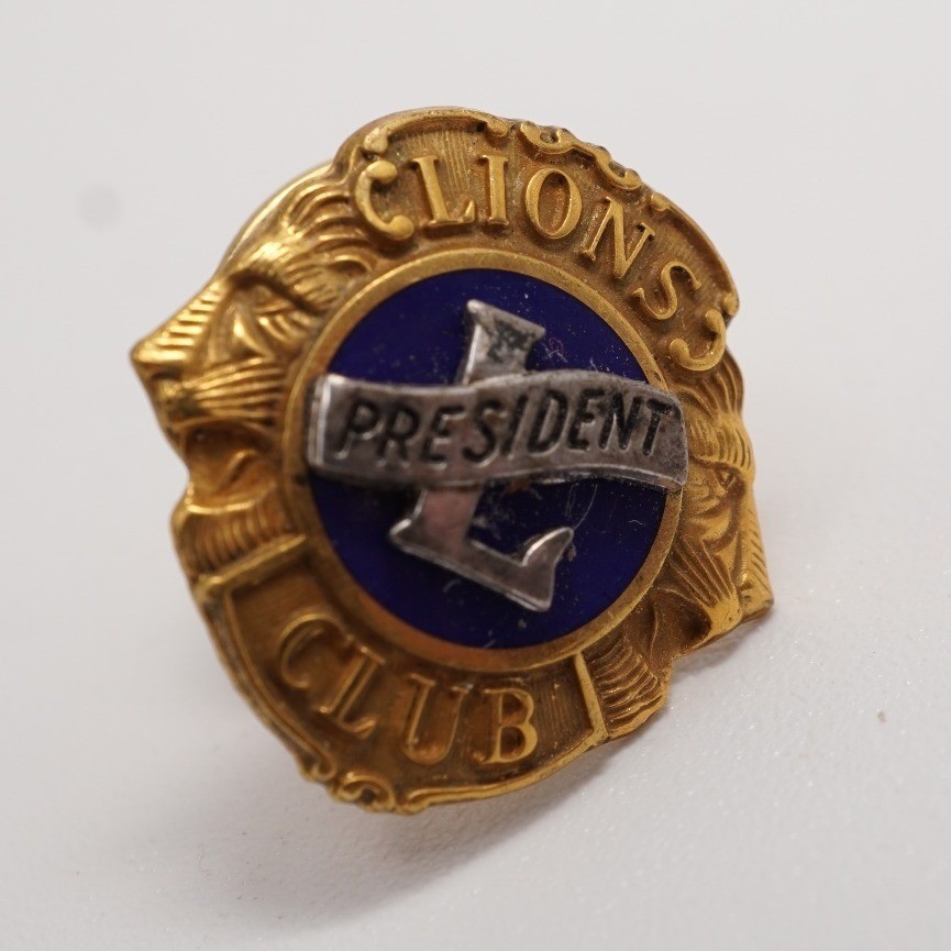 Vintage Lions Club President Lapel Pin 1/10 10K Gold Filled Sterling Silver .925 Vintage Lions Club President Lapel Pin 1/10 10K Gold Filled Sterling Silver .925