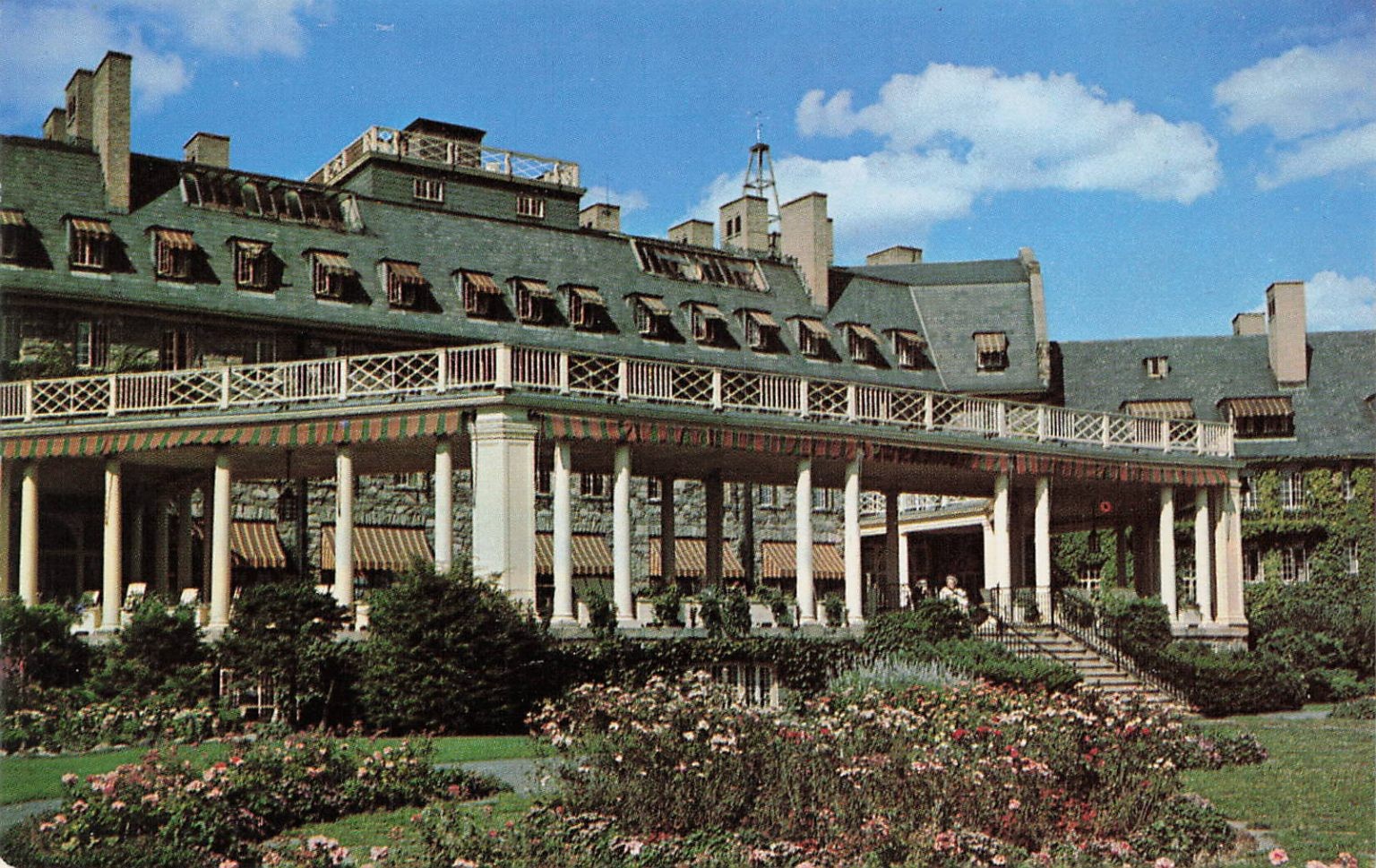 Skytop Club Skytop PA South Terrace Flower Gardens Vintage Postcard Skytop Club Skytop PA South Terrace Flower Gardens Vintage Postcard