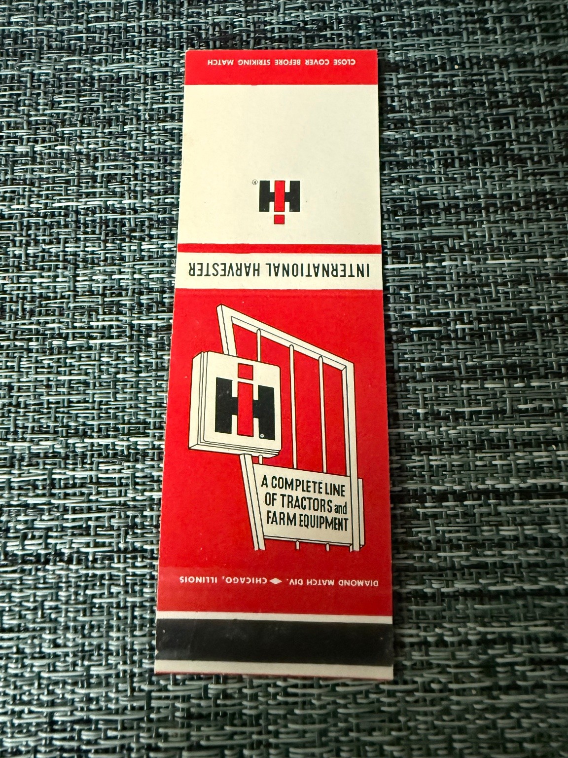 Vintage International Harvester IH Matchbook Cover Farm Equipment Ad Vintage International Harvester IH Matchbook Cover Farm Equipment Ad