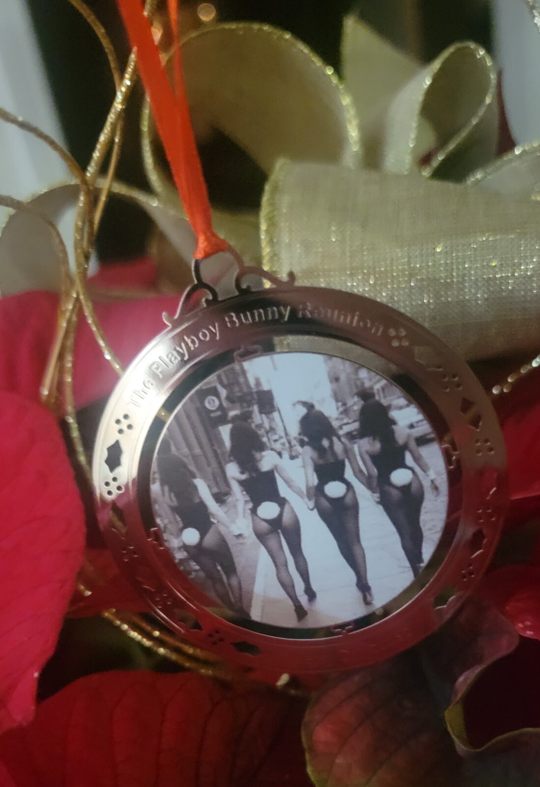 PLAYBOY BUNNY Christmas HOLIDAY ORNAMENT limed. 