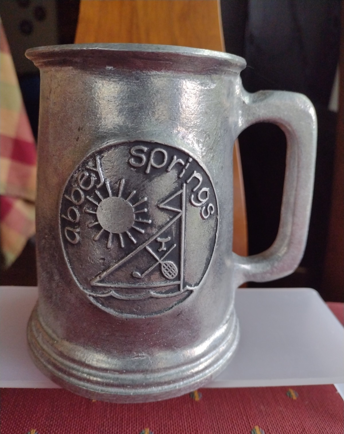 Vintage Abbey Springs Lake Geneva, WI Dura-Cast Pewter Mug
