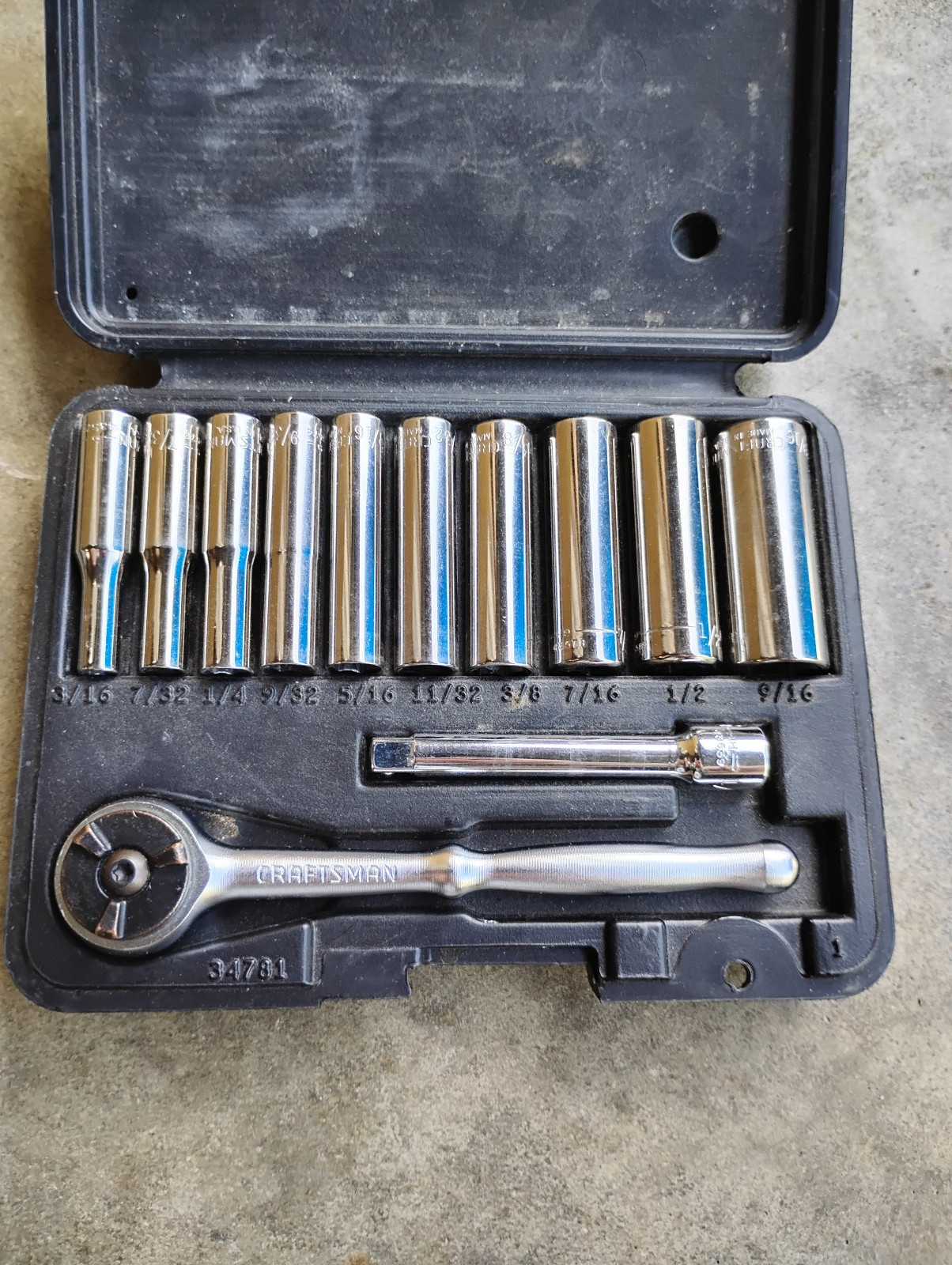 Vintage Craftsman #34781 12 PC 1/4\