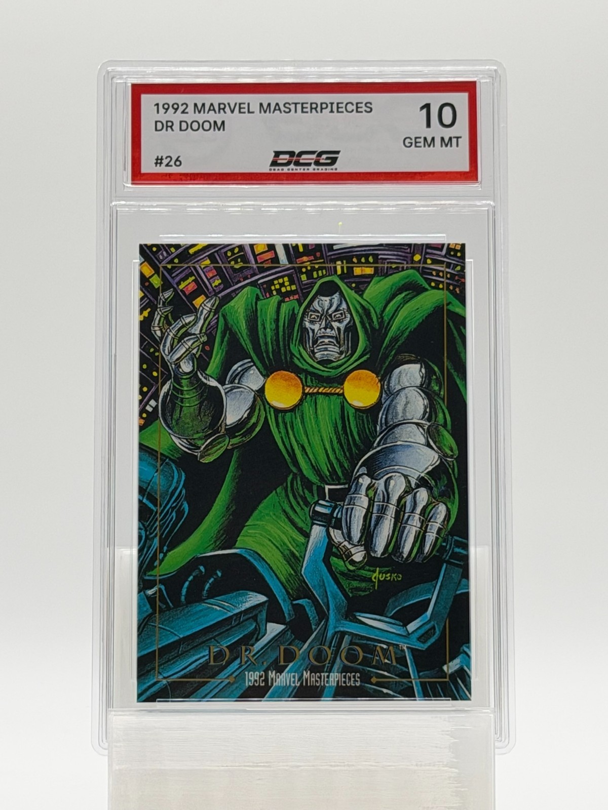 1992 Marvel Masterpieces DR DOOM #26 Graded DCG 10 Gem Mint RARE LOW POP 1992 Marvel Masterpieces DR DOOM #26 Graded DCG 10 Gem Mint RARE LOW POP