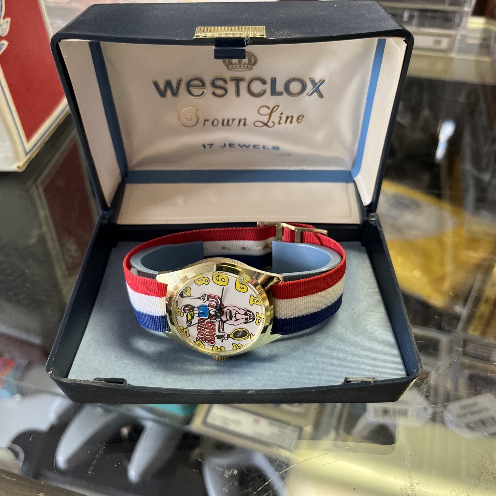 Spiro Agnew wrist watch red white and blue band New in Box Spiro Agnew wrist watch red white and blue band New in Box