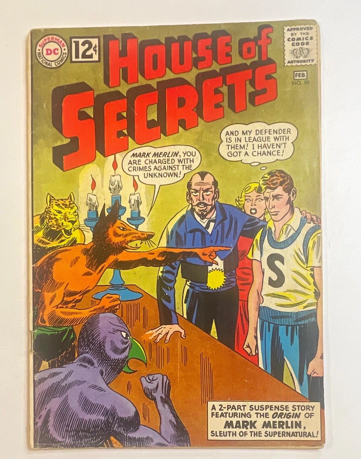 House of Secrets #58 Jan-Feb 1963 DC Comics Silver Age Mark Merlin 12¢ VF- House of Secrets #58 Jan-Feb 1963 DC Comics Silver Age Mark Merlin 12¢ VF-