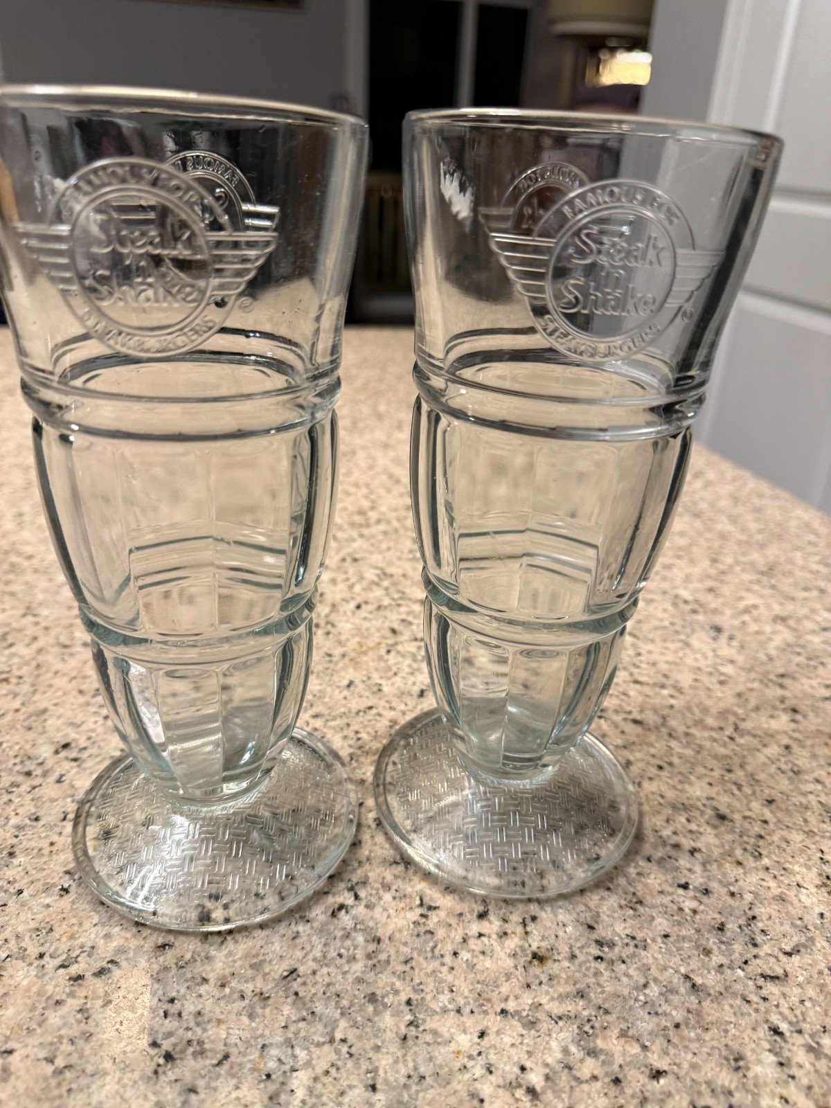 Steak and Shake Large Embossed Milkshake Sundae Glass 8.5