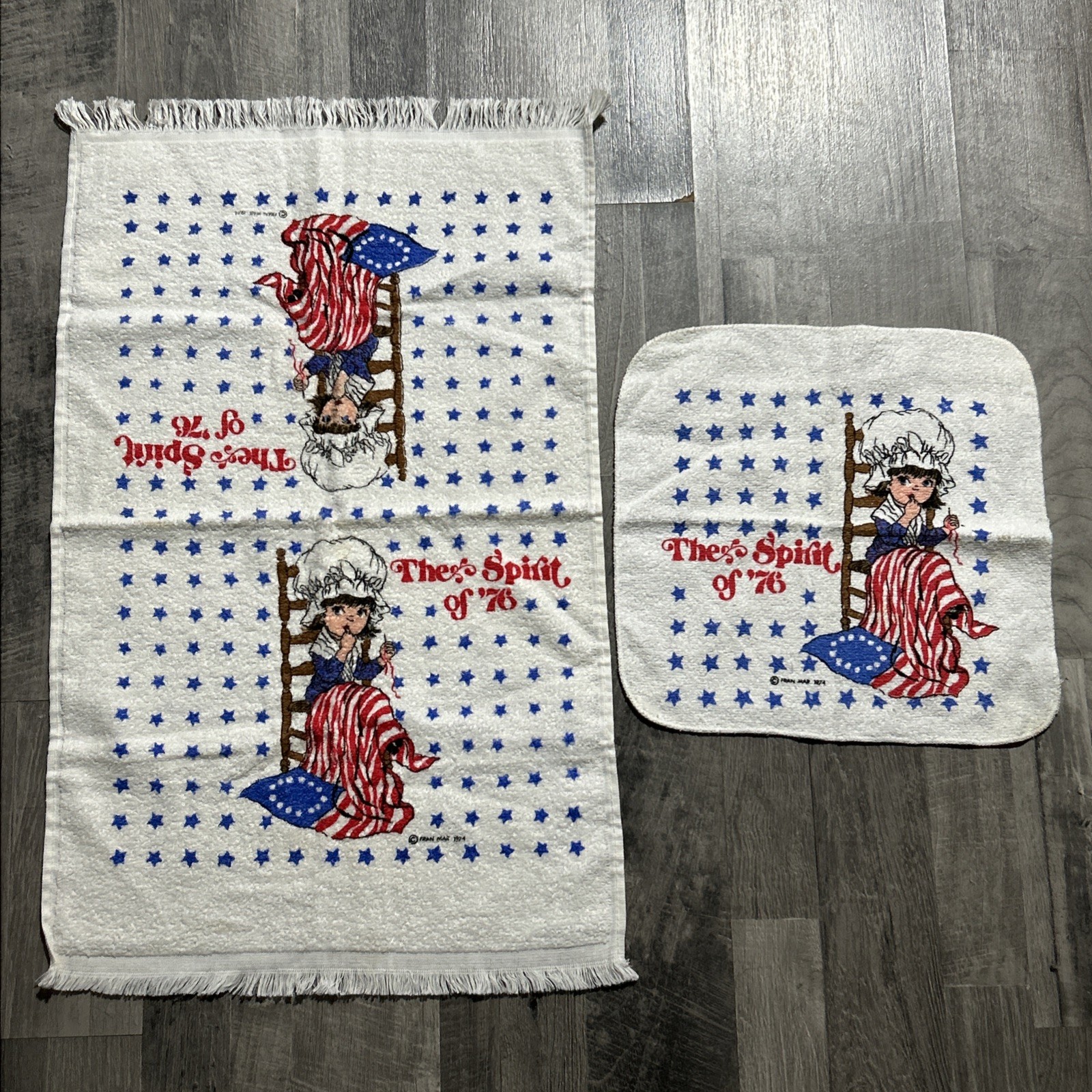 1976 Hand TOWEL &  Wash Rag CELEBRATING  BI-CENTENIAL  OF AMERICA