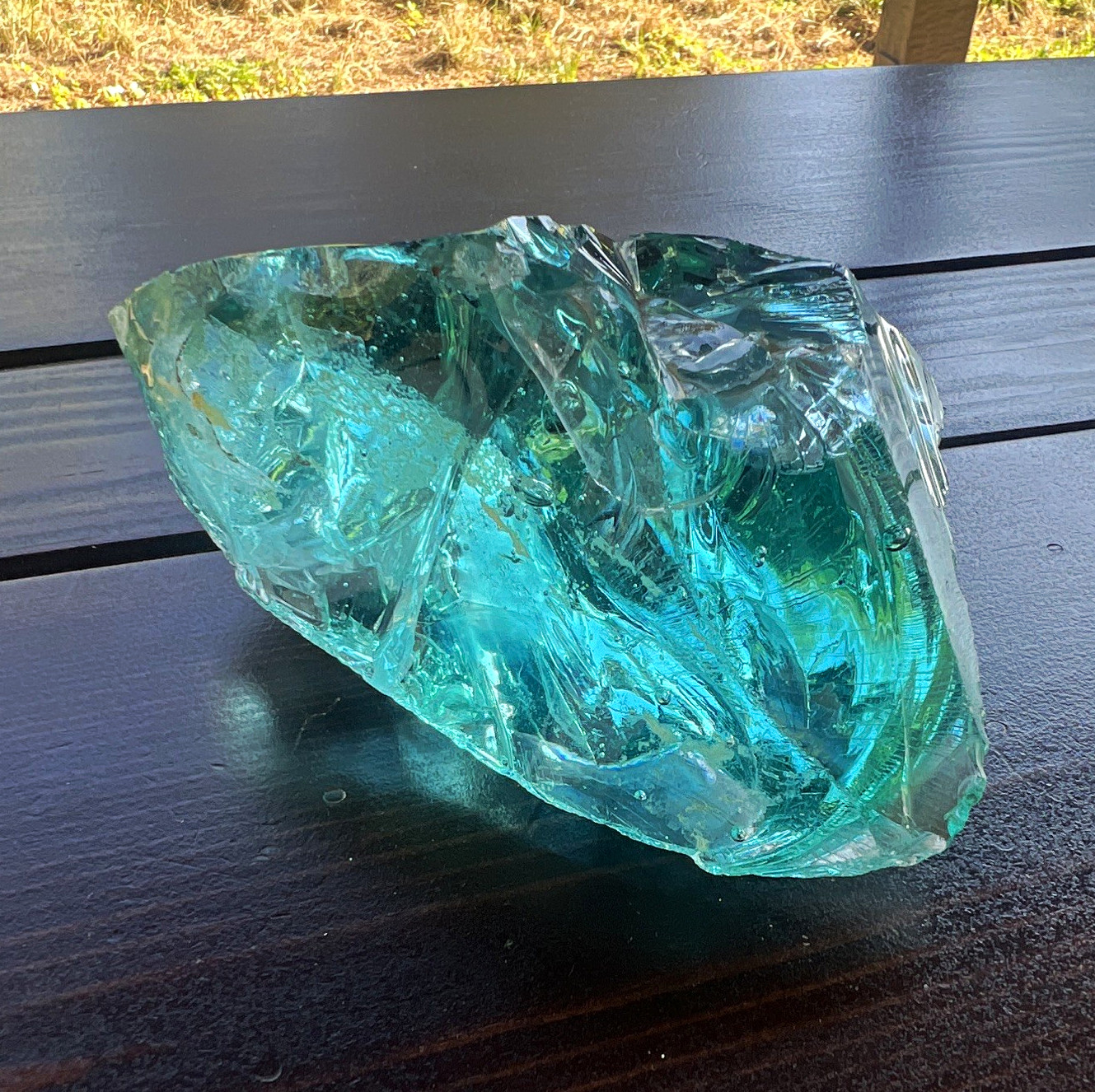 Vintage Hawaiian Rock Glass Chunk Slag Cullet Teal Aqua Turquoise Decor Boulder Vintage Hawaiian Rock Glass Chunk Slag Cullet Teal Aqua Turquoise Decor Boulder