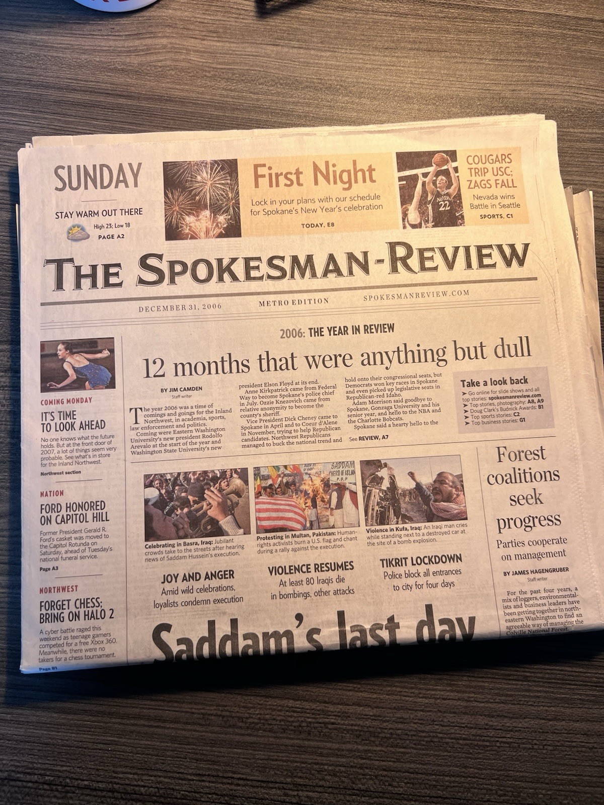 The Spokesman Review 12/31/06 Saddam Hussein Death The Spokesman Review 12/31/06 Saddam Hussein Death