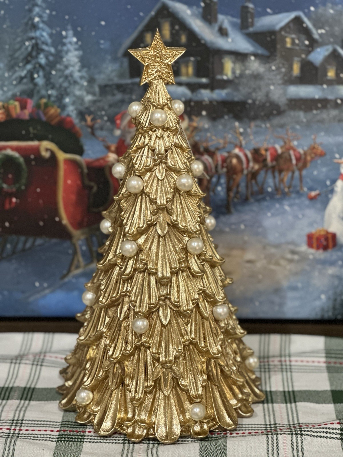 Cupcakes Cashmere Metallic Gold Pearl Holiday 14”Christmas Tree Table Decor NEW