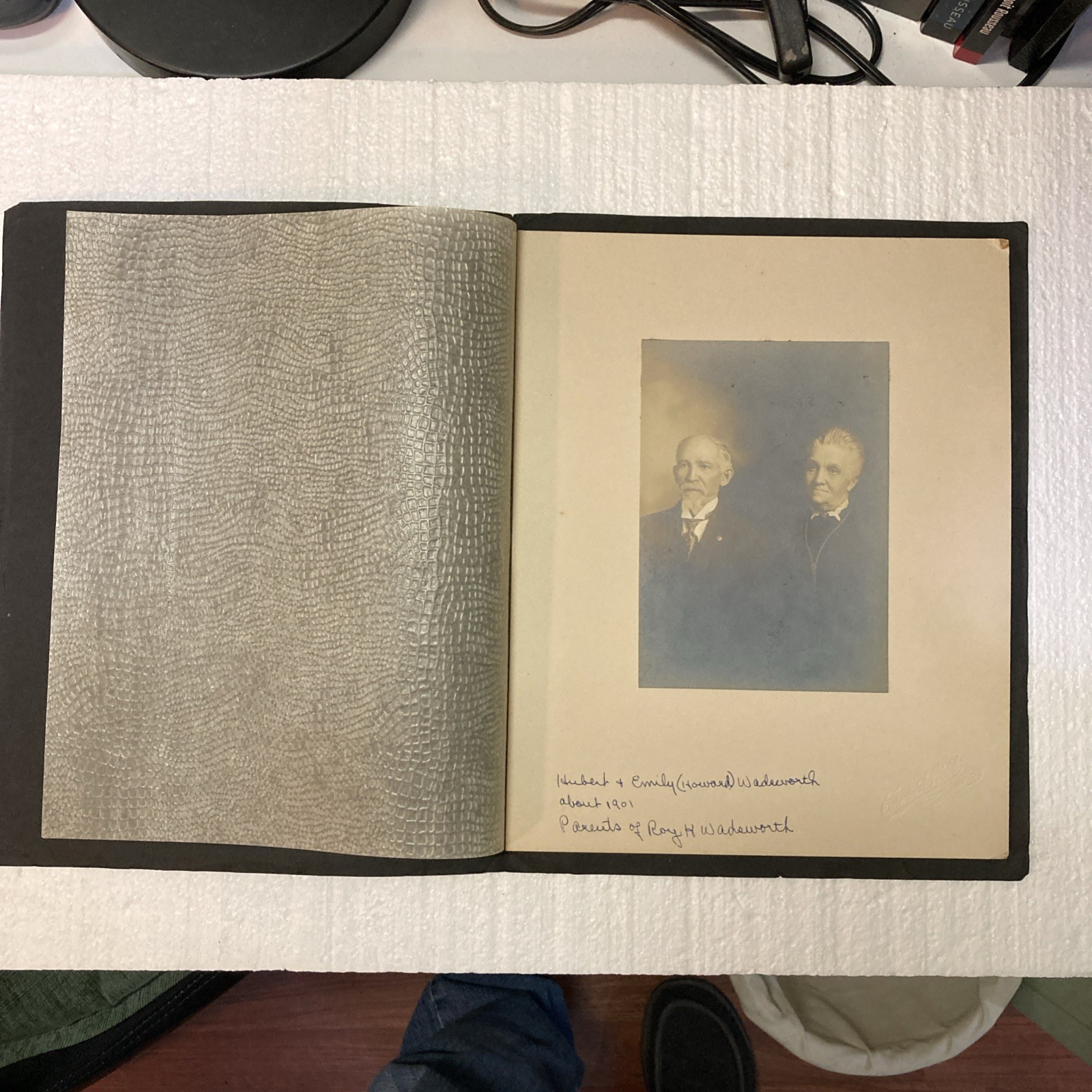 Antique Vintage 1901 Portrait Of Husband And Wife.