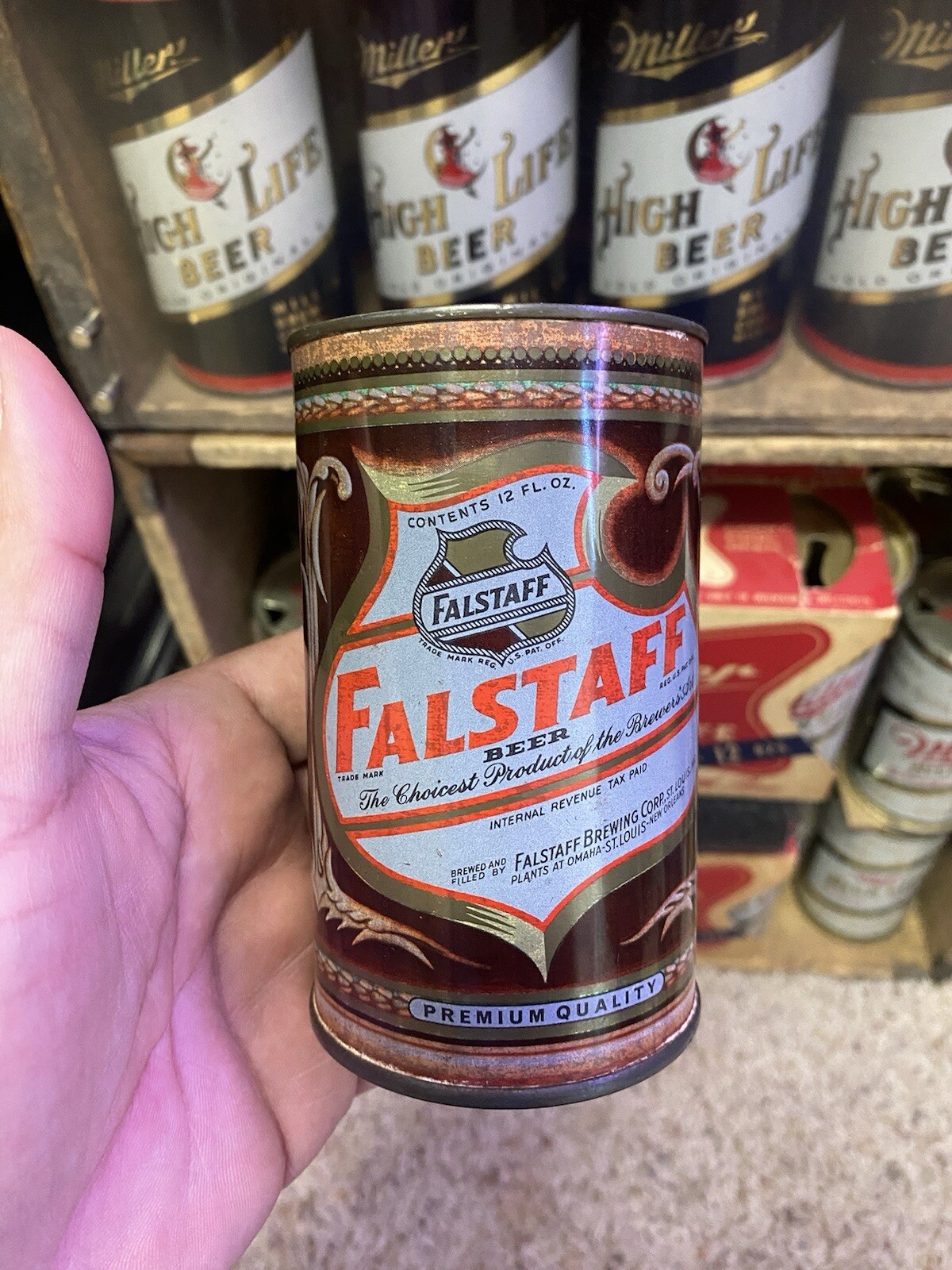 Falstaff cone top Beer Can Falstaff Brewing Co St Louis Stein Ne Folk Art Mug Falstaff cone top Beer Can Falstaff Brewing Co St Louis Stein Ne Folk Art Mug