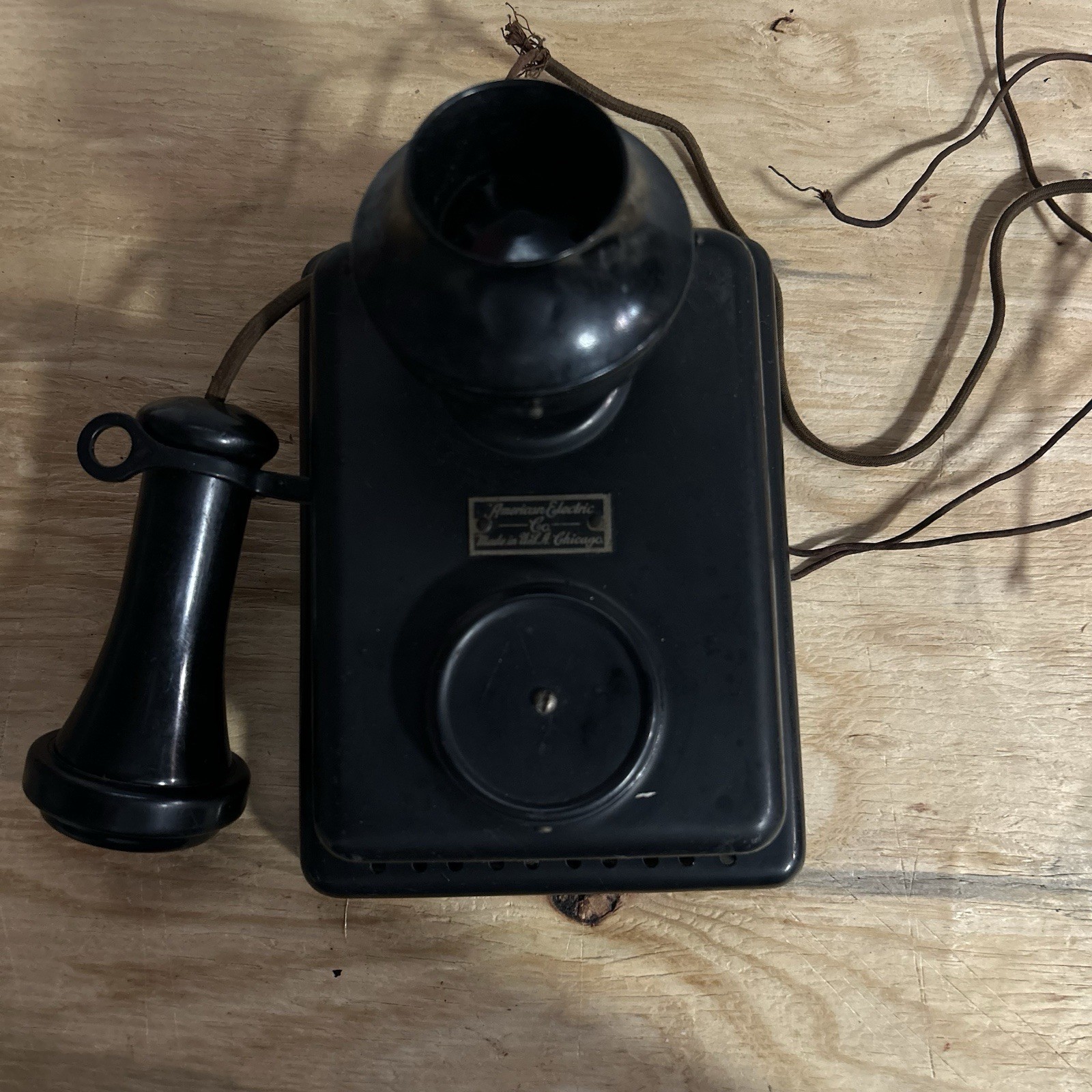 Antique American Electric Co. Chicago Wall Mount Telephone 1900s-1920s