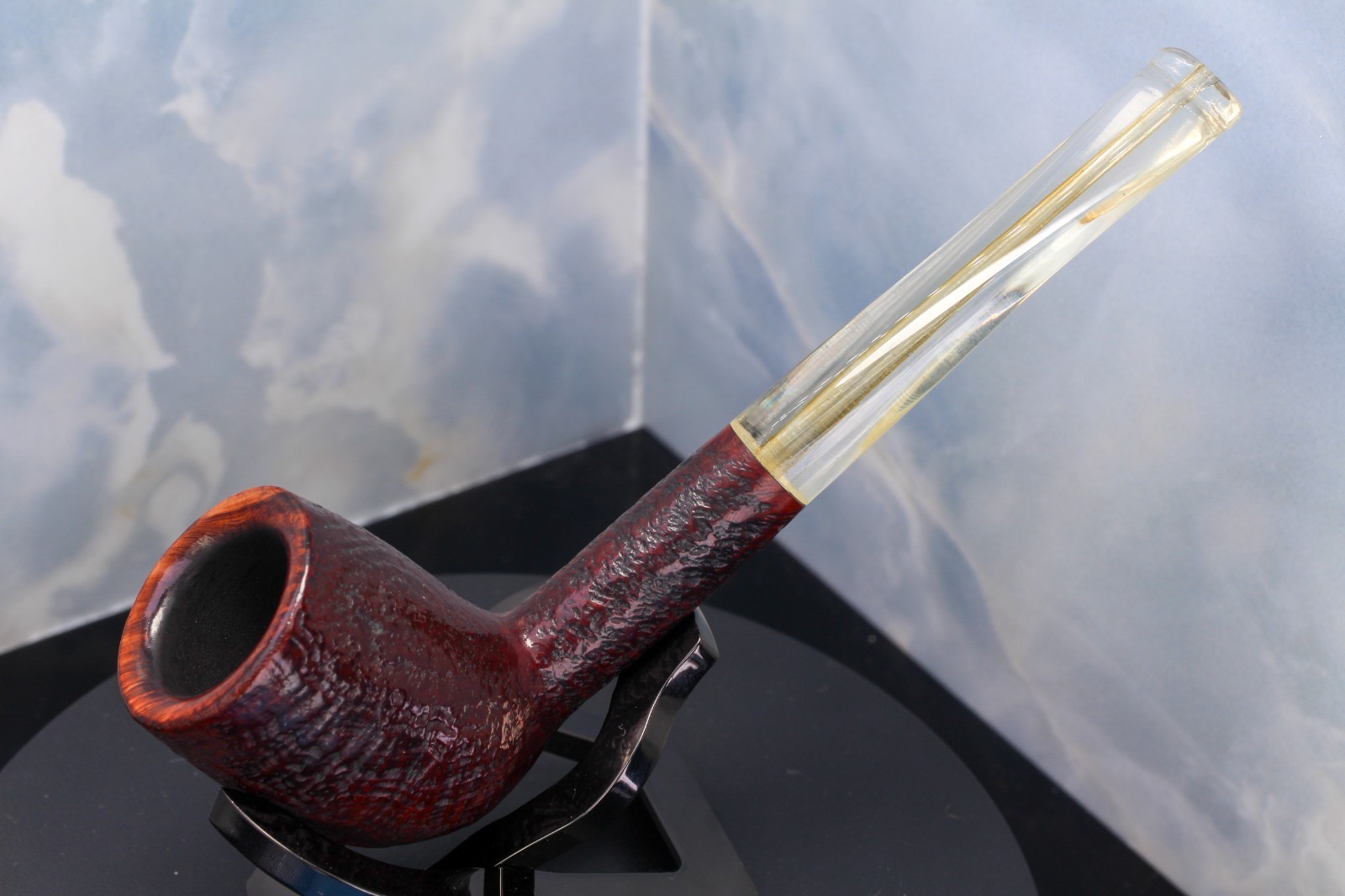 GBD Prehistoric 133 Sandblasted BILLIARD  CLEAR STEM Smoking Pipe