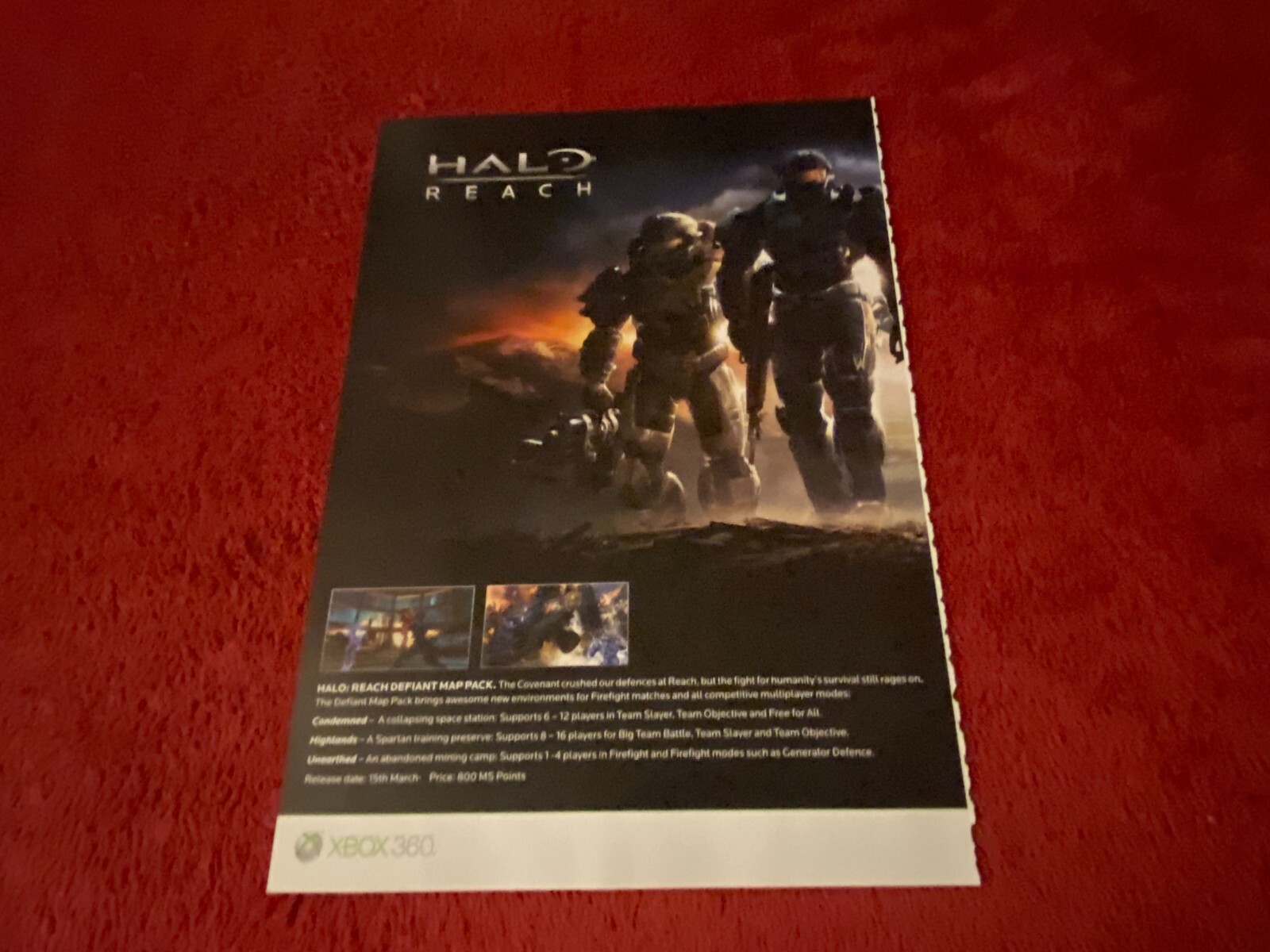 PAD56 2 PAGE GAME ADVERT 12X18 HALO REACH FOR XBOX