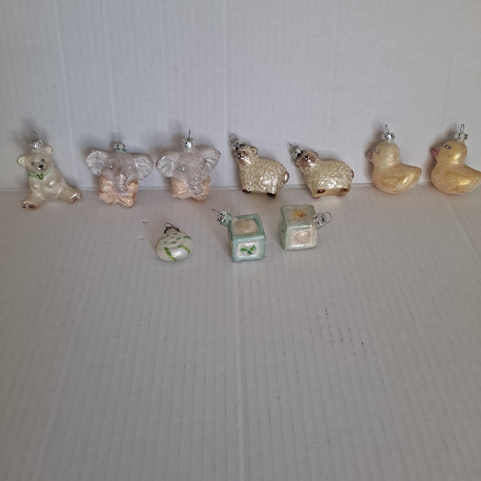 10 Vtg Sugared Small Animal Christmas Ornaments Pastels Lamb Elephant Duck 10 Vtg Sugared Small Animal Christmas Ornaments Pastels Lamb Elephant Duck