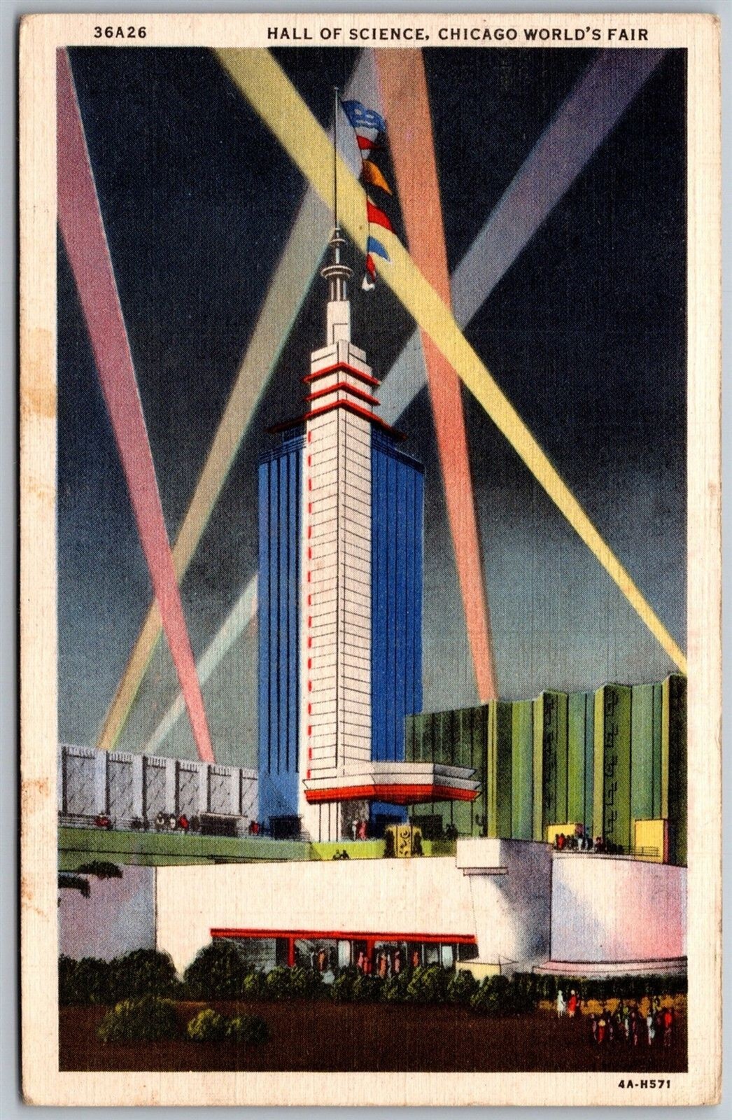 Vtg Illinois IL Hall Of Science Chicago World\'s Fair 1934 Linen Postcard Vtg Illinois IL Hall Of Science Chicago World\'s Fair 1934 Linen Postcard