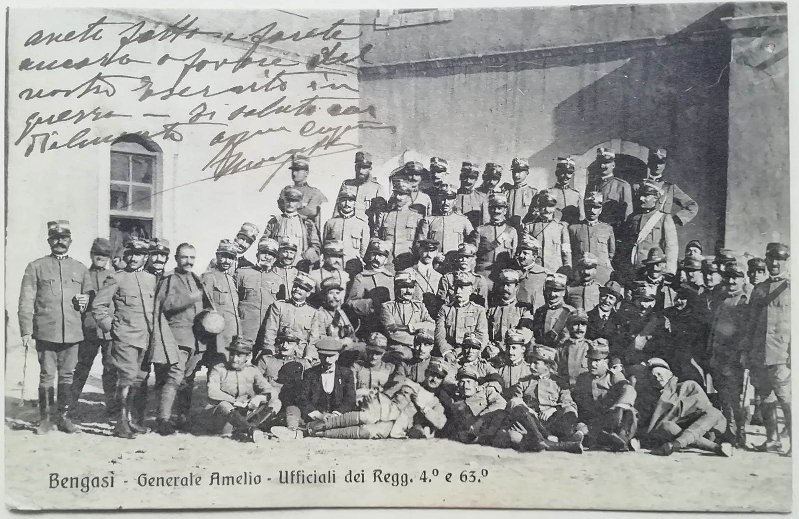 POSTCARD BENGAZI AFRICA 4 63 INFANTRY REGIMENT PIEDMONT ASCARI CAGLIARI M3