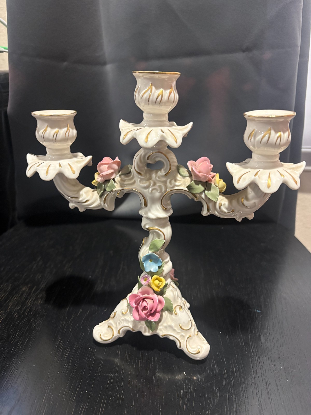 Antique Dresden Porcelain Candelabra Antique Dresden Porcelain Candelabra