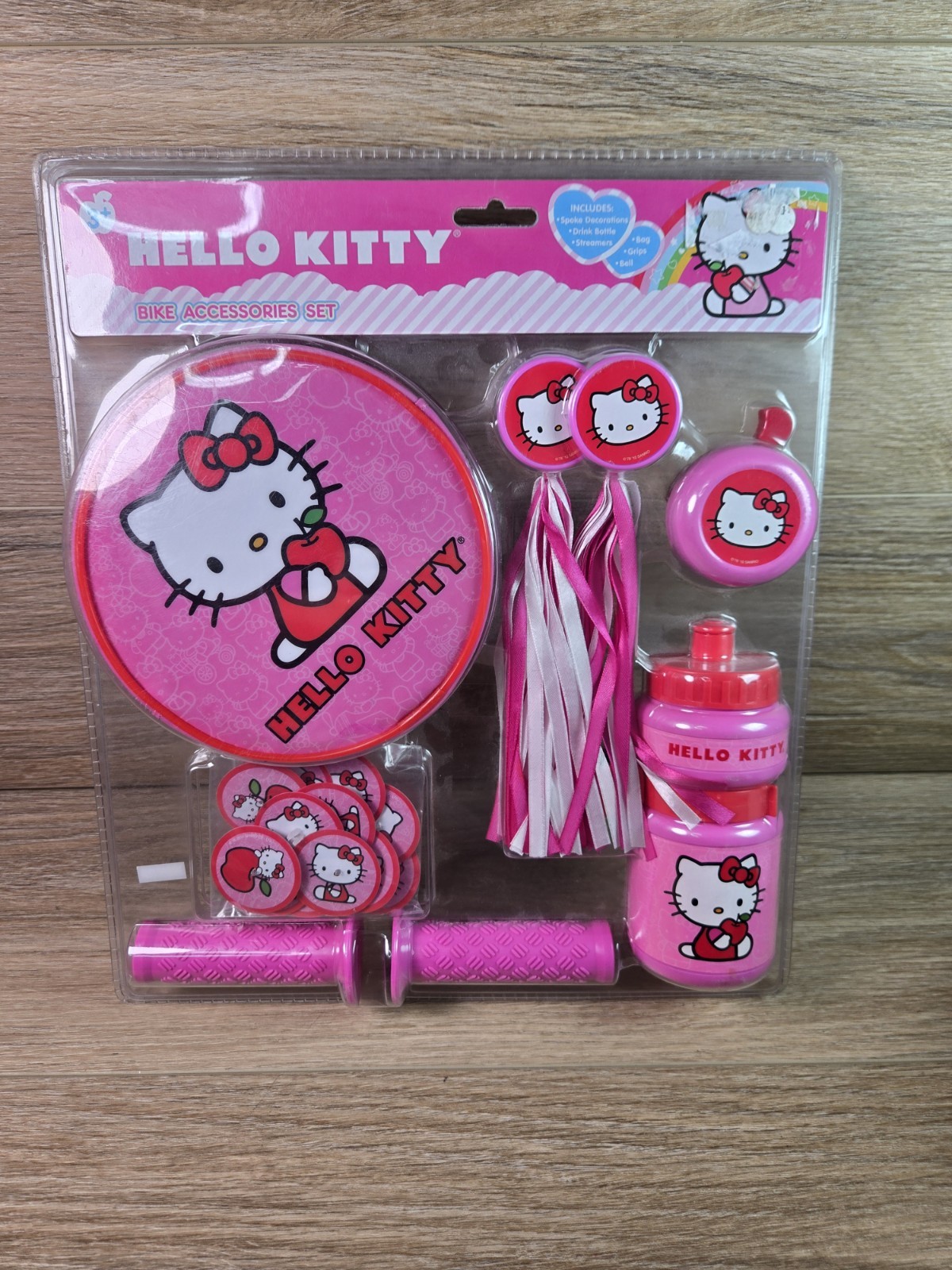 2010 SANRIO Hello Kitty Bicycle Accessories Kit. Vintage NEW SEALED