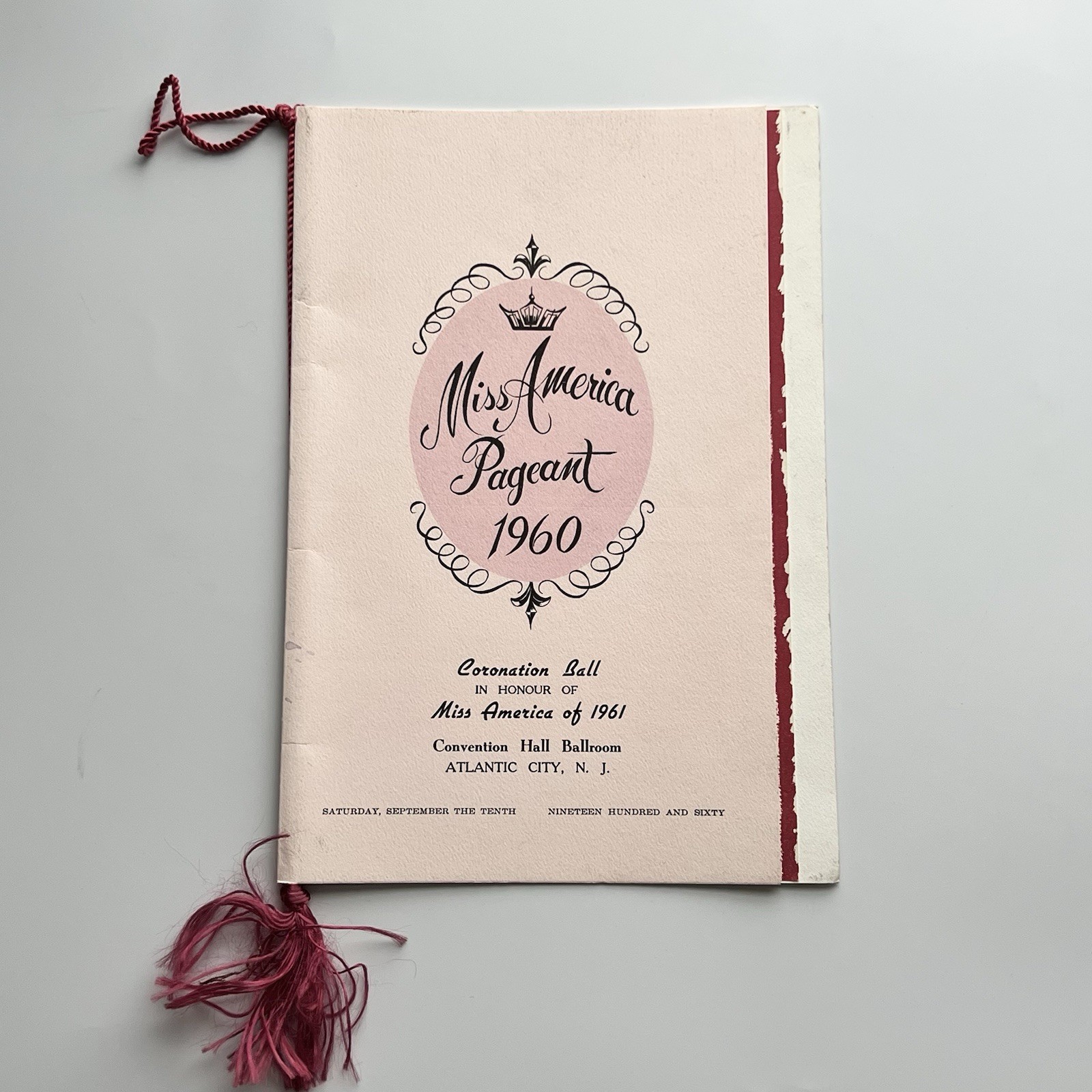 Vintage Ephemera Miss America Pageant 1960 Menu Prices Atlantic City NJ