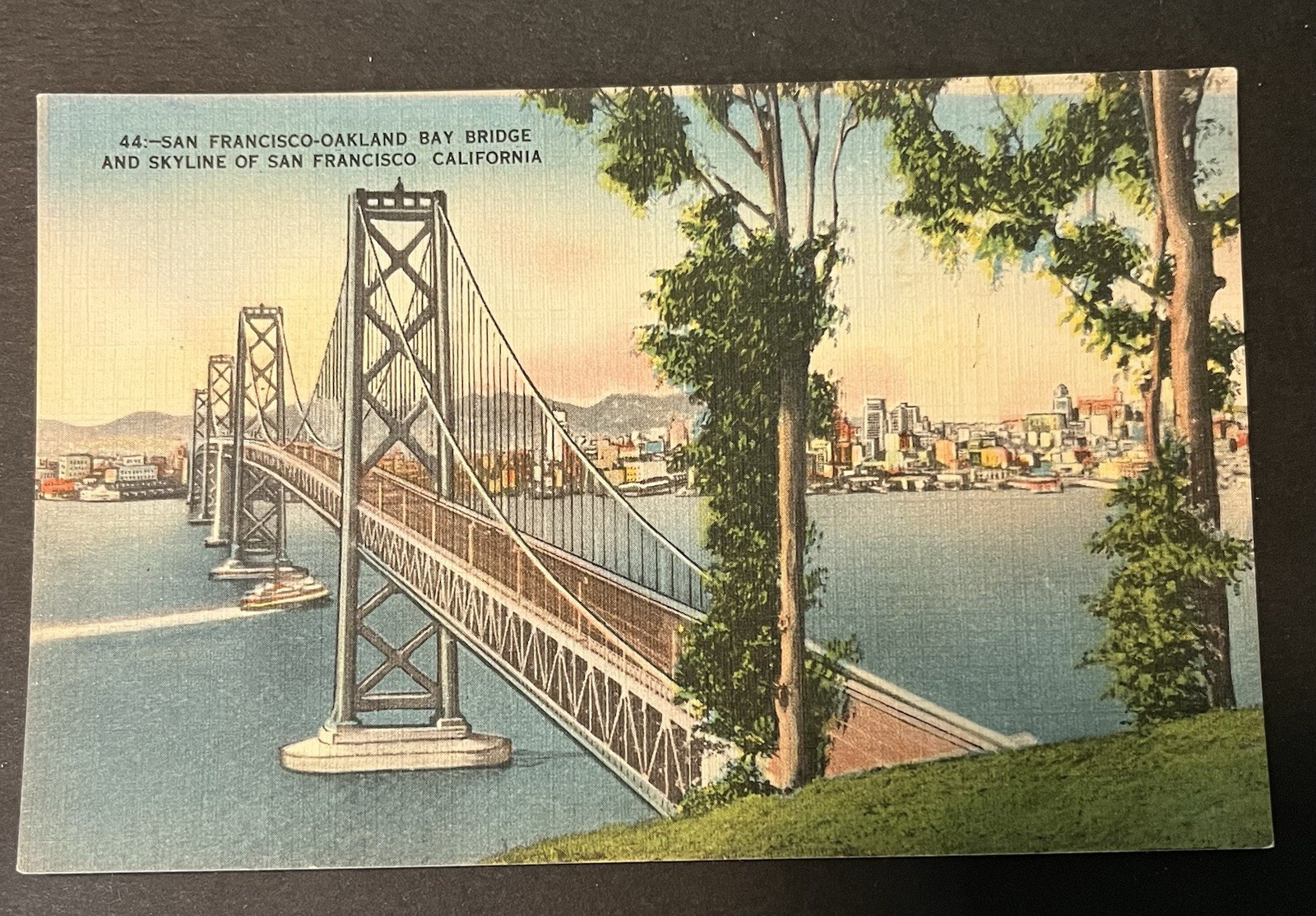 Vintage Postcard San Francisco-Oakland Bay Bridge & Skyline Of San Francisco CA Vintage Postcard San Francisco-Oakland Bay Bridge & Skyline Of San Francisco CA