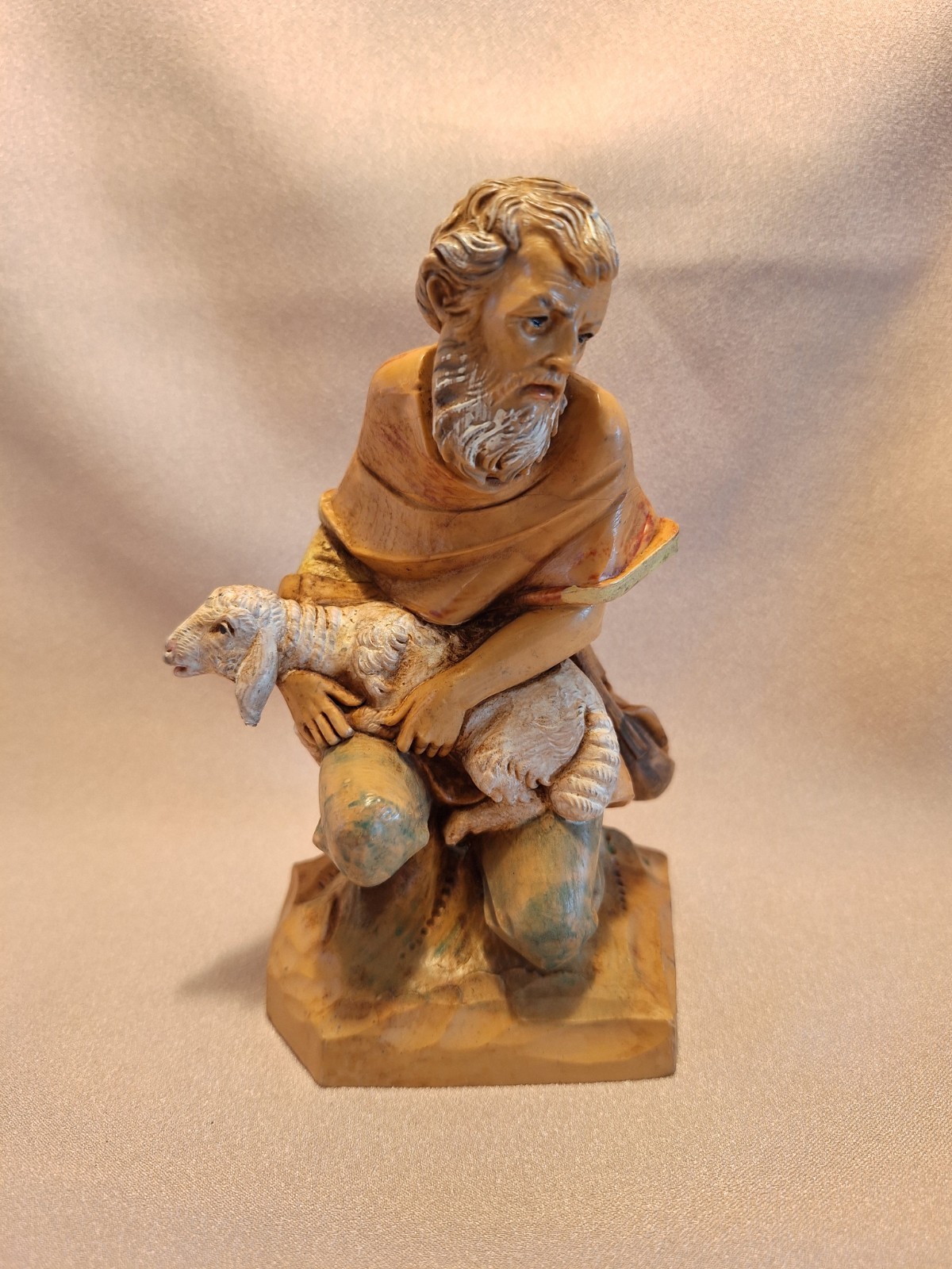 1986 Fontanini Figurine-Shepherd Jeremiah holding lamb #321 - 7.5