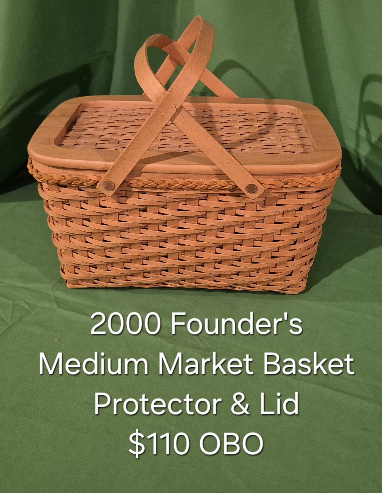 Longaberger 2000 Founder\'s Medium Market Basket Lid Protector