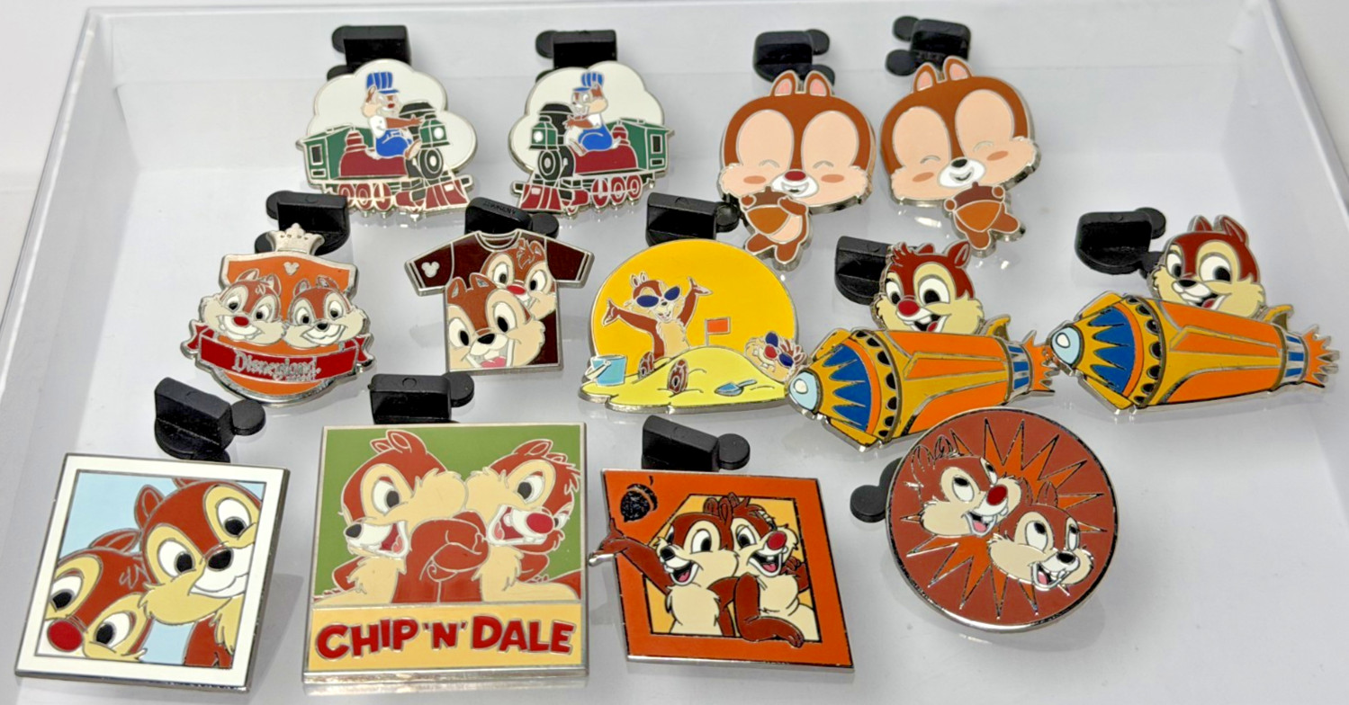 Disney Pin Lot 13 Chip and Dale Hidden Mickey Limited Release Train Rocket DLR Disney Pin Lot 13 Chip and Dale Hidden Mickey Limited Release Train Rocket DLR