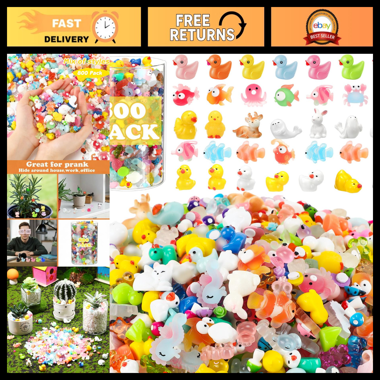800 Pcs Mini Resin Animal Figures - Tiny Garden Accessories for Crafts & Decor 800 Pcs Mini Resin Animal Figures - Tiny Garden Accessories for Crafts & Decor