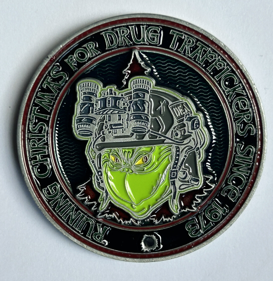 DEA Drug Enforcement Administration The North Pole Grinch Challenge Coin