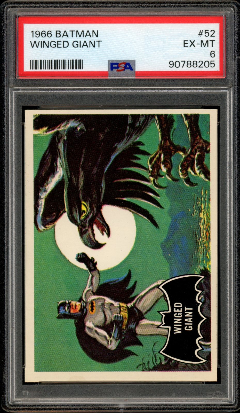 1966 TOPPS USA BATMAN BLACK BAT #52 Winged Giant Graded PSA 5 EX Card 1966 TOPPS USA BATMAN BLACK BAT #52 Winged Giant Graded PSA 5 EX Card