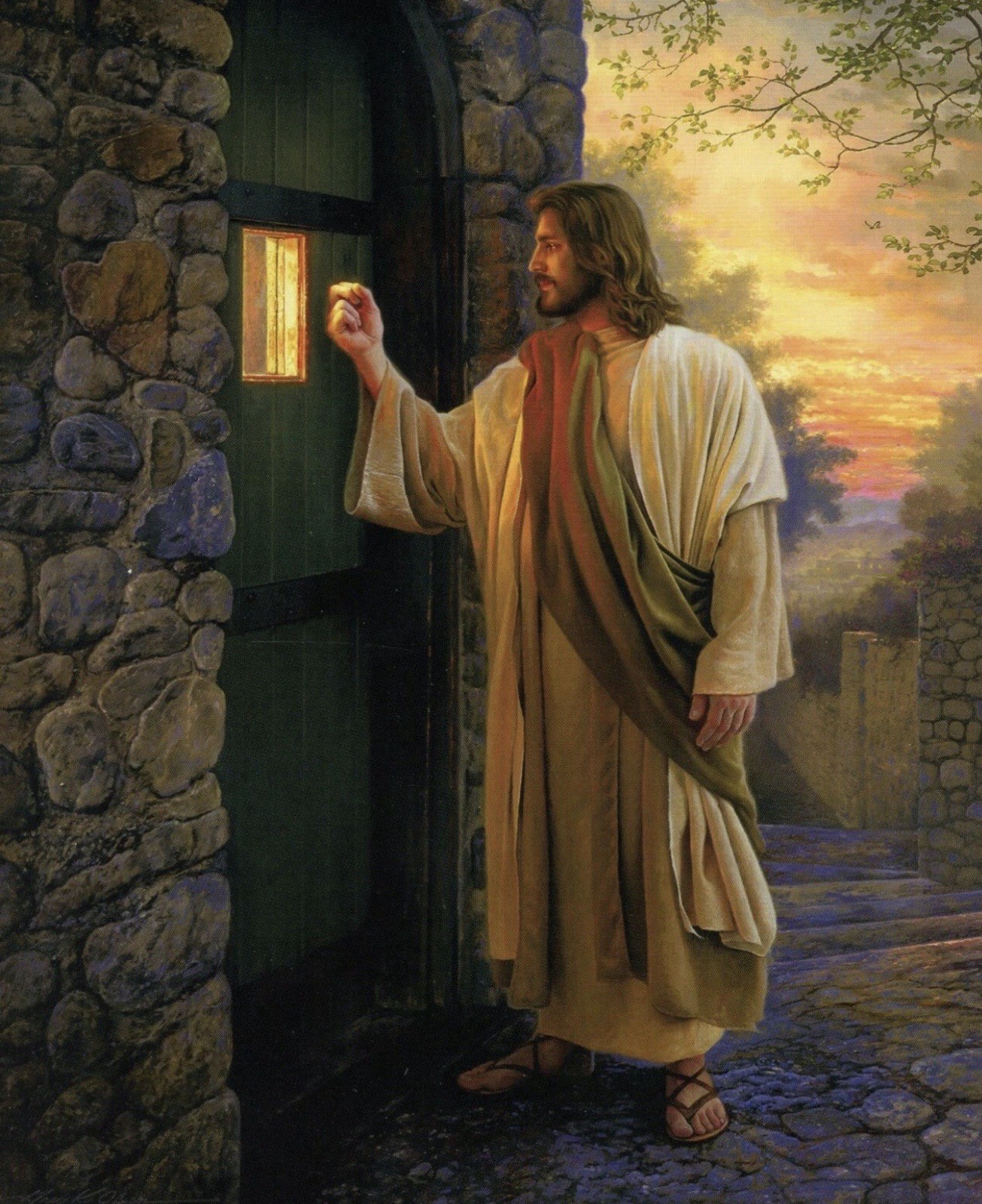 Catholic print picture- JESUS KNOCKING 7 -   8\