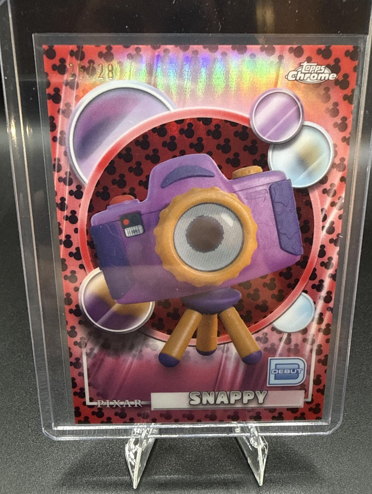 2026 Topps Chrome Disney Snappy #197 Mickey Mouse Red & Black Refractor /28