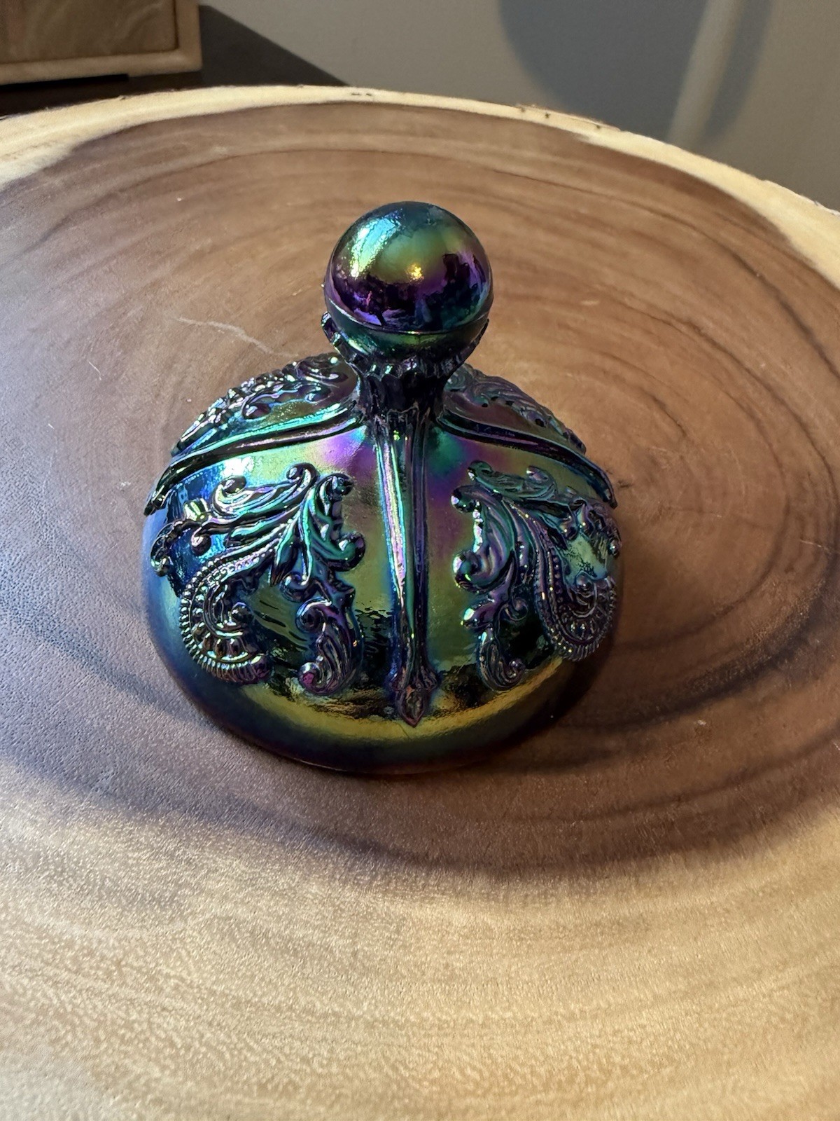 Amethyst Carnival Glass Candy Dish LID ONLY Vintage, RARE