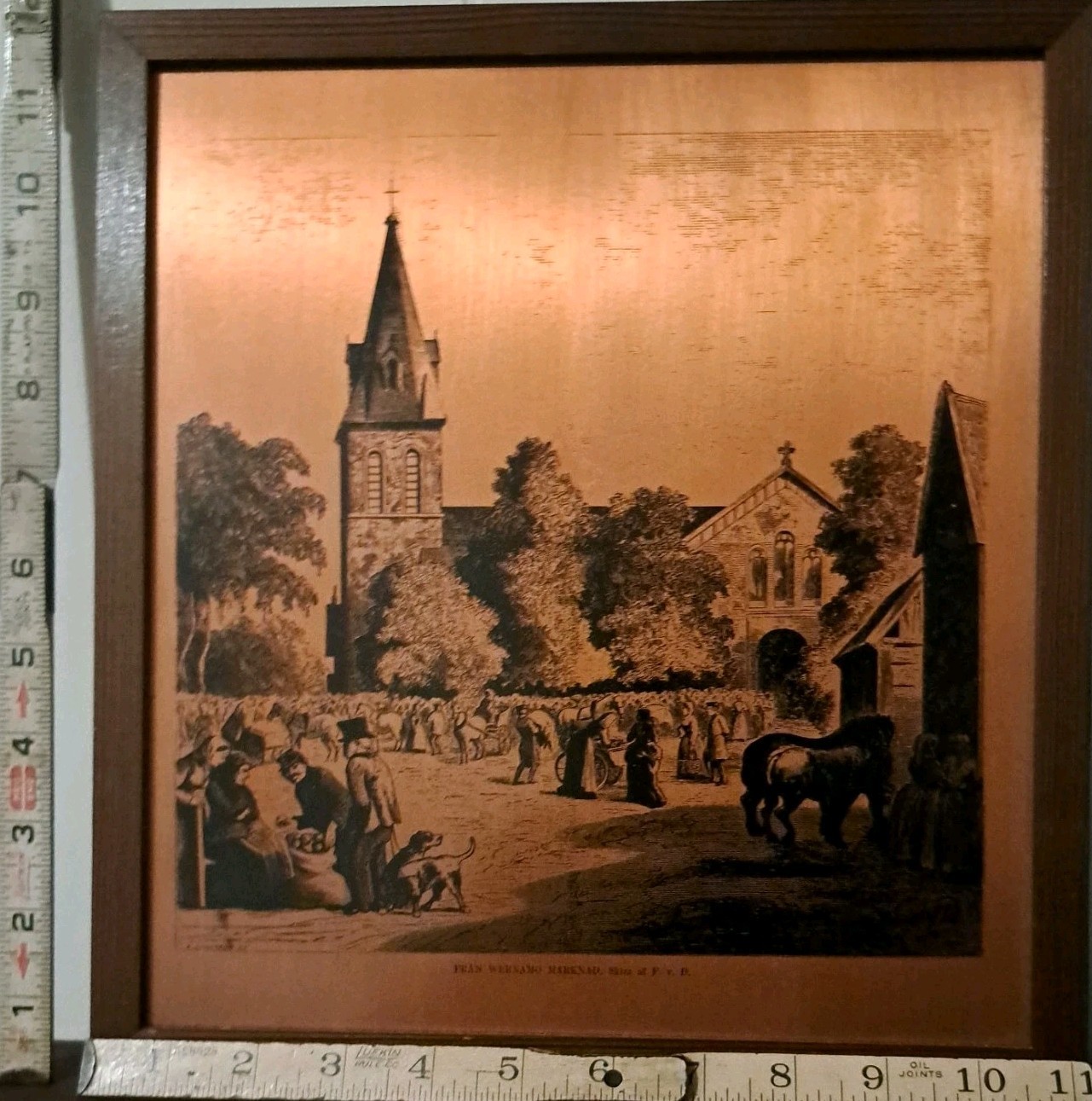 Vtg Sweden Copper Relief Art ~ Wernamo Market Fritz von Dardel Church Plaque Vtg Sweden Copper Relief Art ~ Wernamo Market Fritz von Dardel Church Plaque