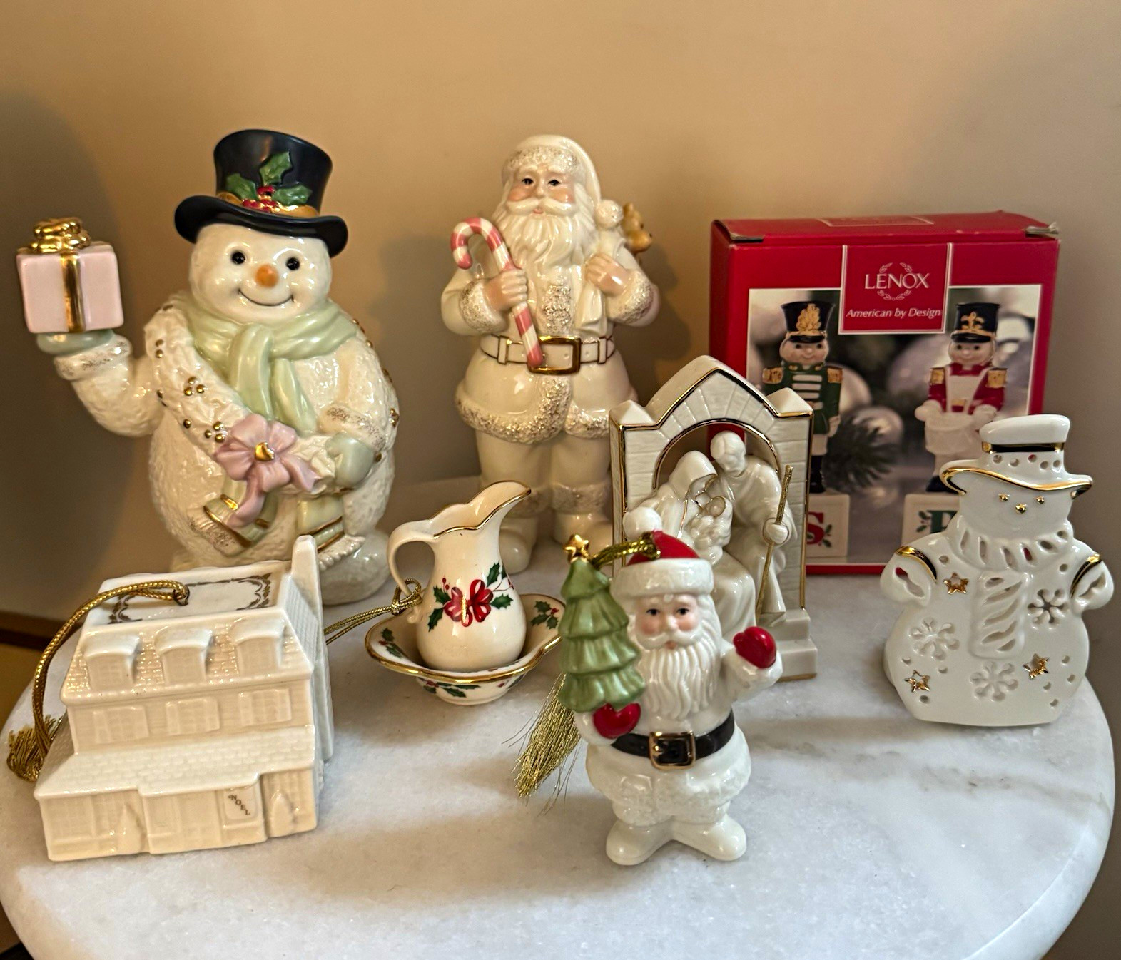 Vintage Lenox Christmas Lot - Ornaments, Figurines, Salt and Pepper Shakers Vintage Lenox Christmas Lot - Ornaments, Figurines, Salt and Pepper Shakers