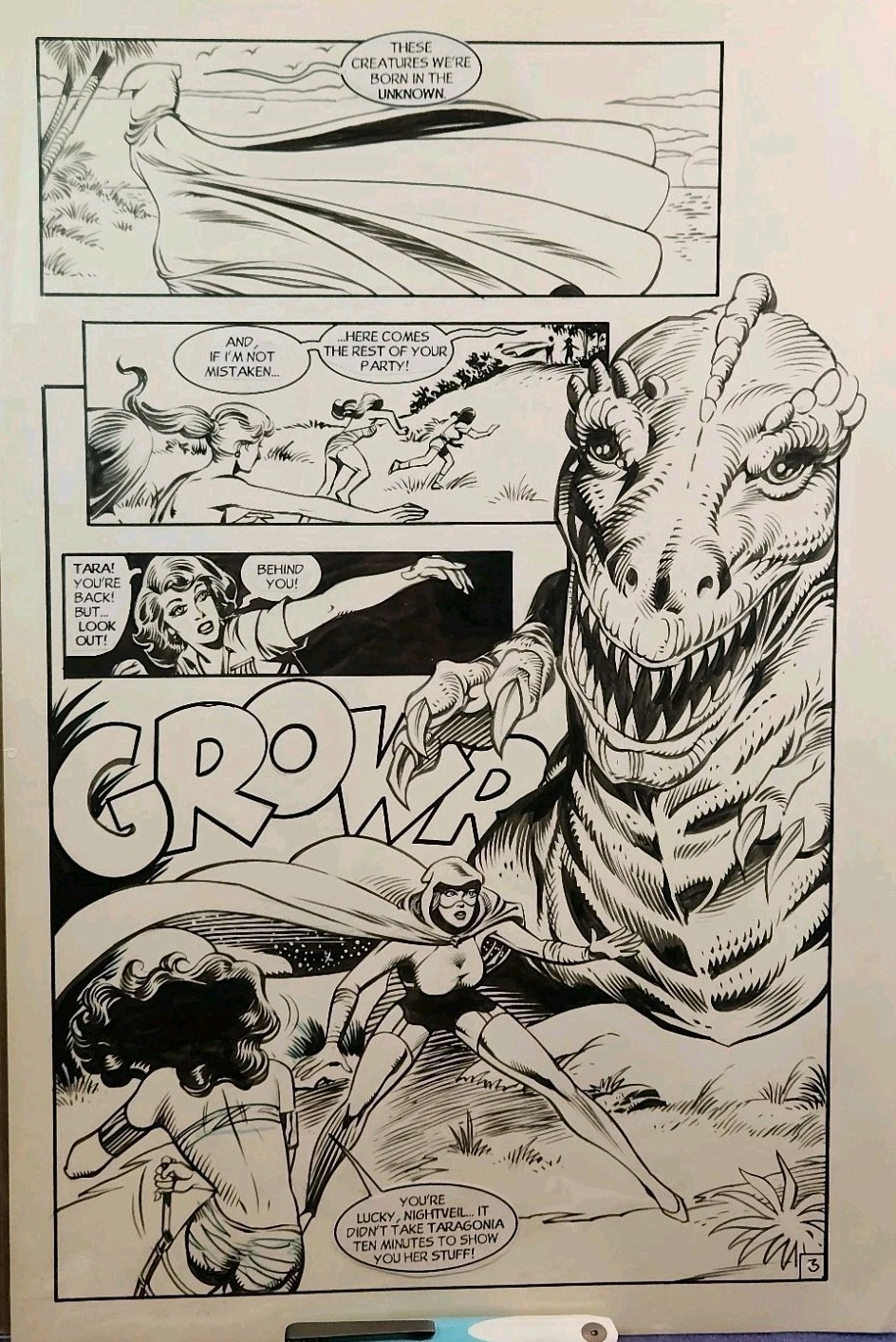 Original Art FEMFORCE 70 PG 3 NIGHTVEIL ALLEN NORTHEY BARRAS AC COMICS OA