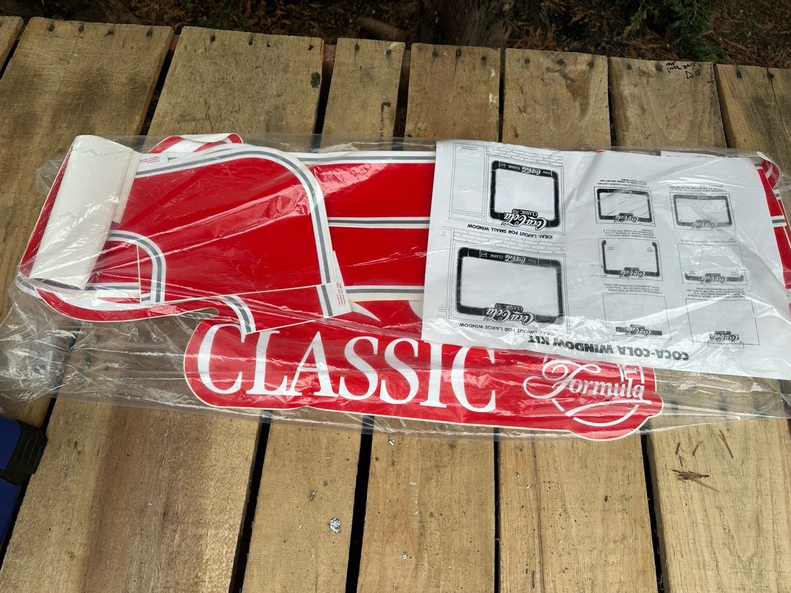 Vintage 1980s Coca-Cola Classic Store Window Decal & Display Kit NOS Sealed
