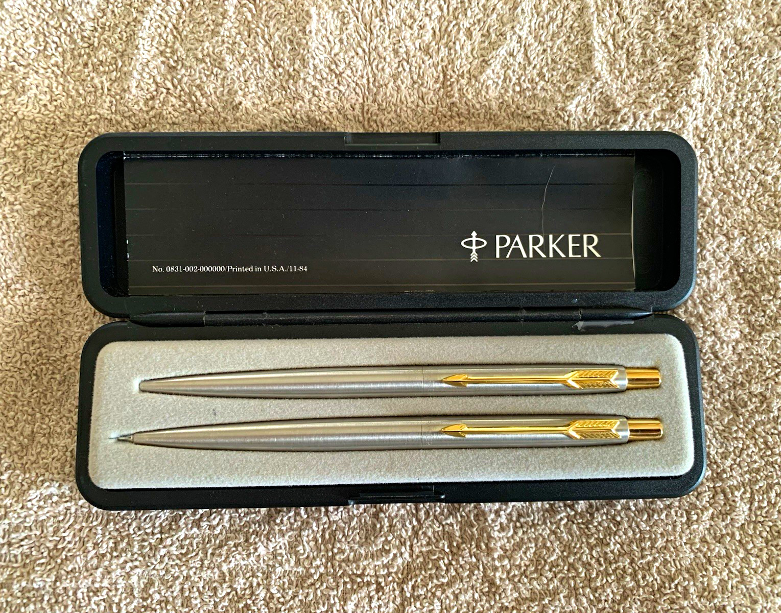 Vintage 1984 Parker Jotter Flighter Ballpoint Pen & Mechanical Pencil Set Vintage 1984 Parker Jotter Flighter Ballpoint Pen & Mechanical Pencil Set