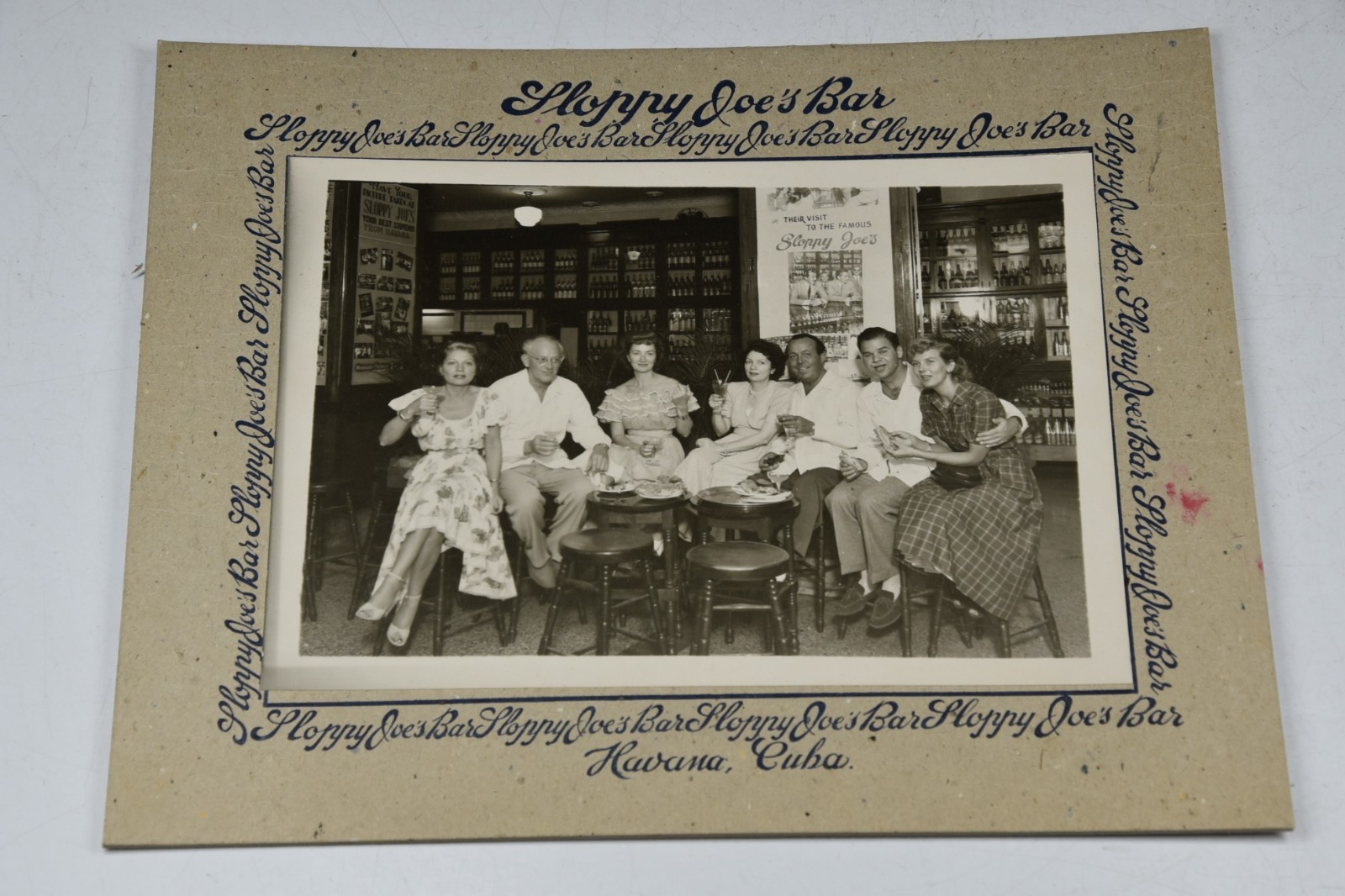 Vintage Sloppy Joe's Bar Souvenir B&W Photograph Havana Cuba Restaurant MCM
