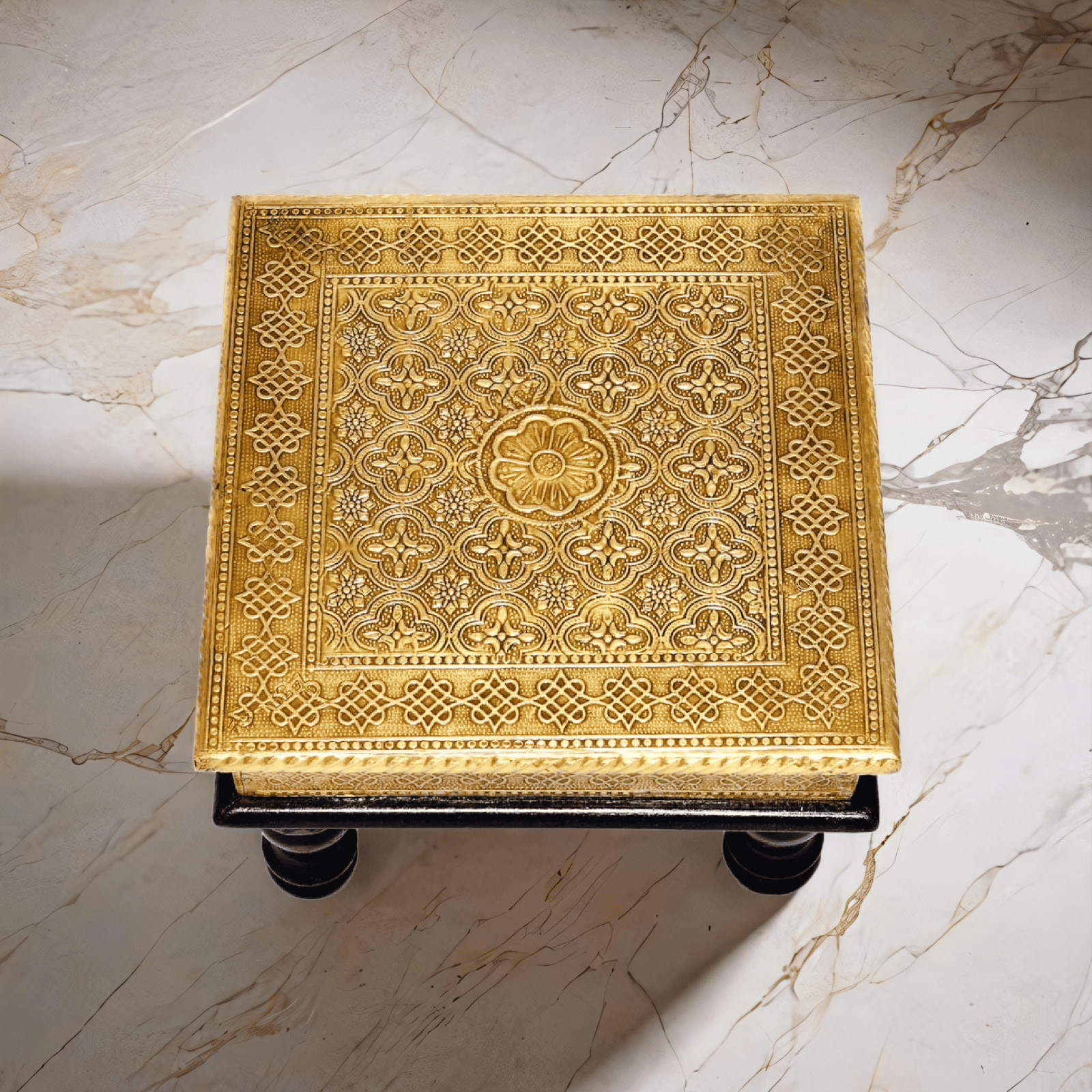 Wooden Brass Pooja Chowki Indian Chowki Brass Chowki Pooja table Chaurang Bajot Wooden Brass Pooja Chowki Indian Chowki Brass Chowki Pooja table Chaurang Bajot
