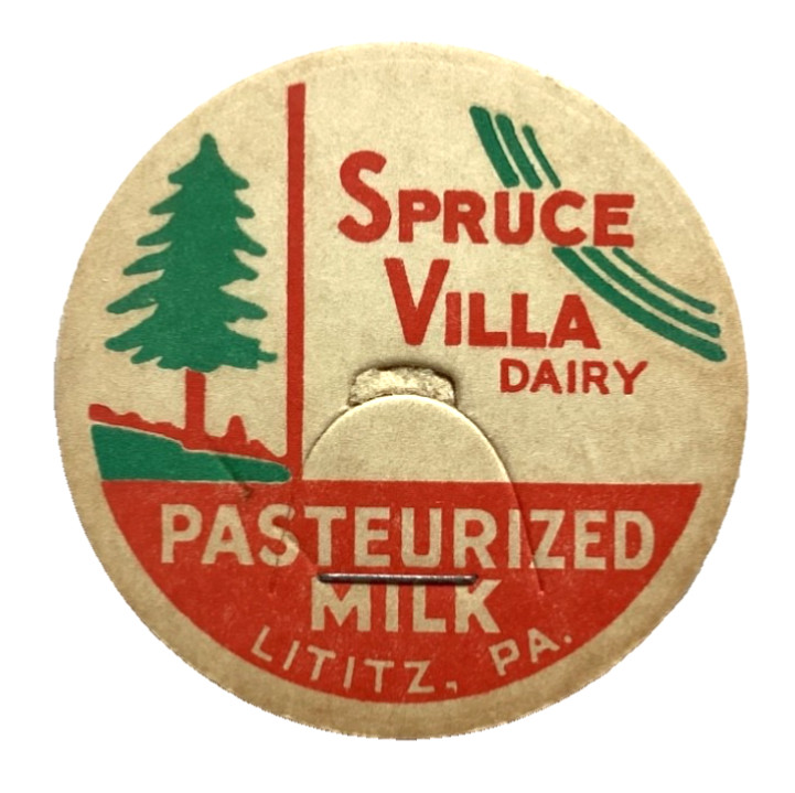 SPRUCE VILLA DAIRY  MILK  LITITZ  PENNSYLVANIA  PA  MILK BOTTLE CAPS